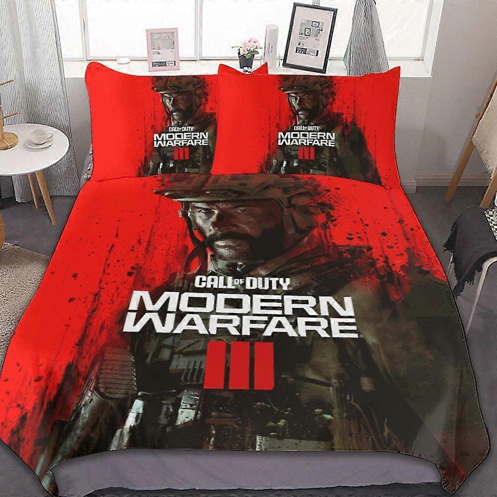 v45 Call Of Duty Modern Warfare Conjunto de Cama de 3 Peças Conjunto de Capa de Edredom Macio Quente e Confortável Conjunto de Cama com 1 Capa de Edredom e 2 Fronhas para Ser