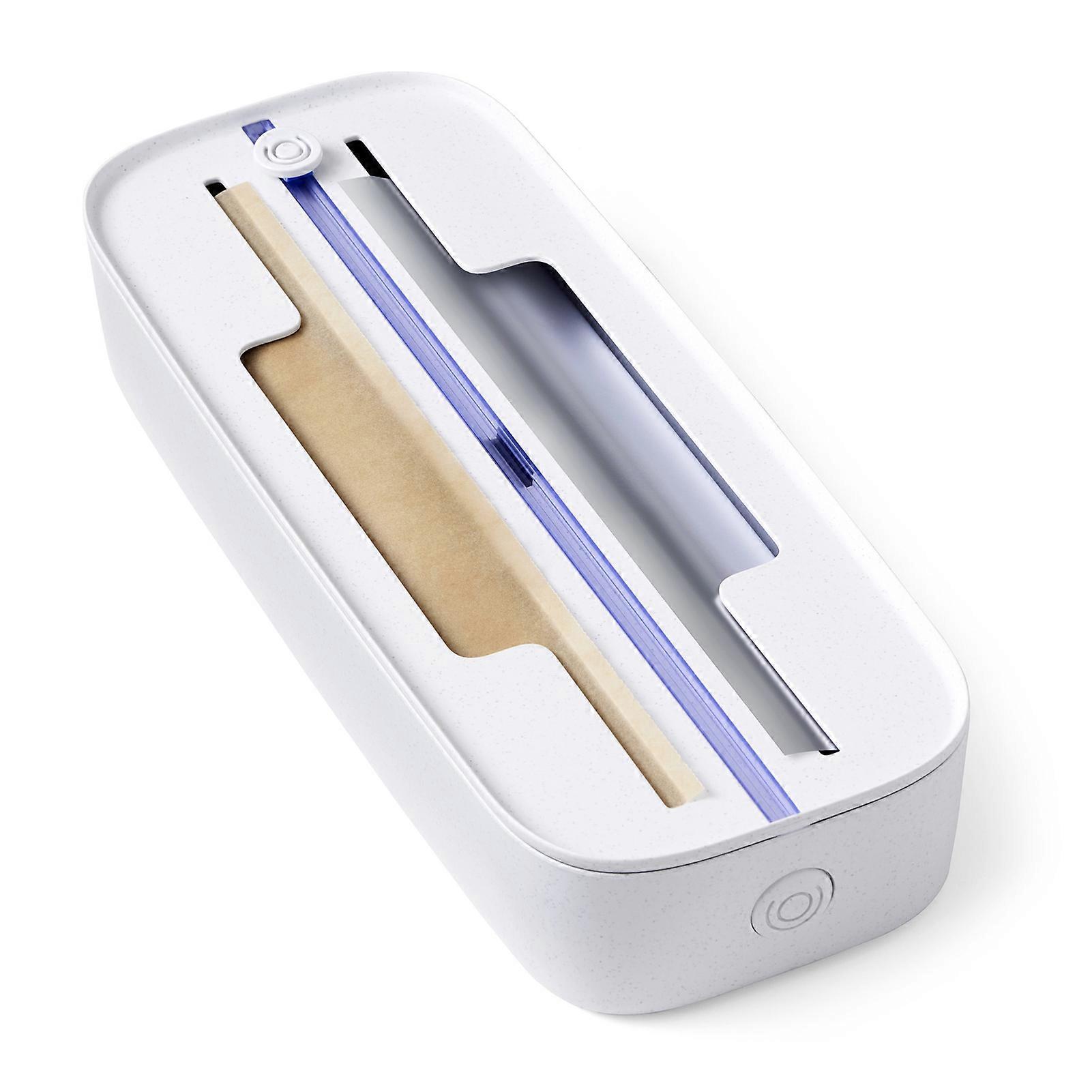 Plastic Wrap Cutter Foil Roll Wrap Dispenser Detachable Lid Sharp Stainless Steel Blade Smooth Rolling Adjustable Divider Wax Paper Cutting Tool