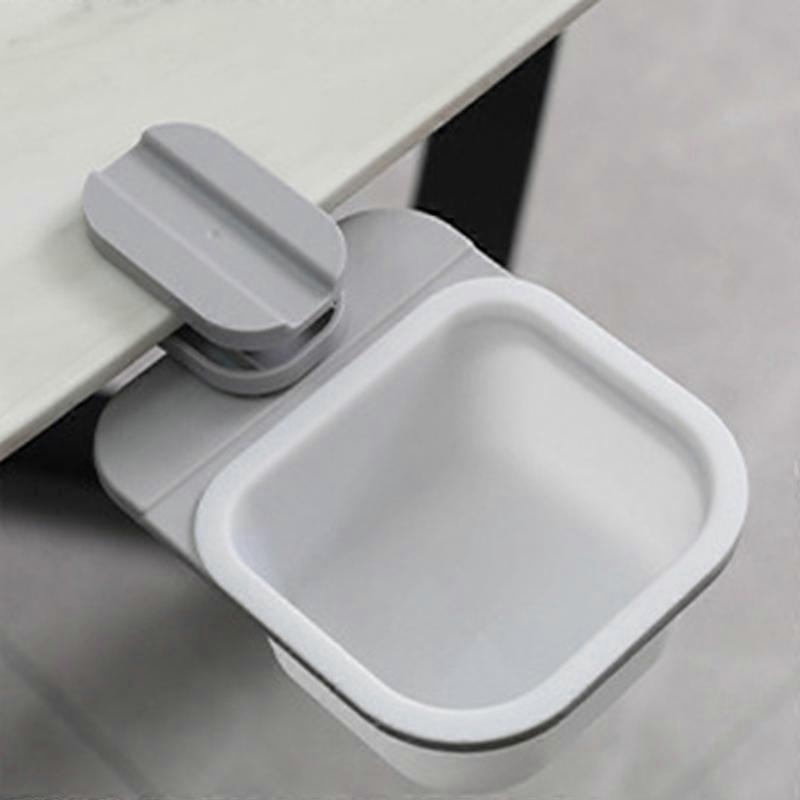 Mini Hanging Kitchen Trash Can Rotatable Space Saving Mini Garbage Bin Table Trash Storage Container