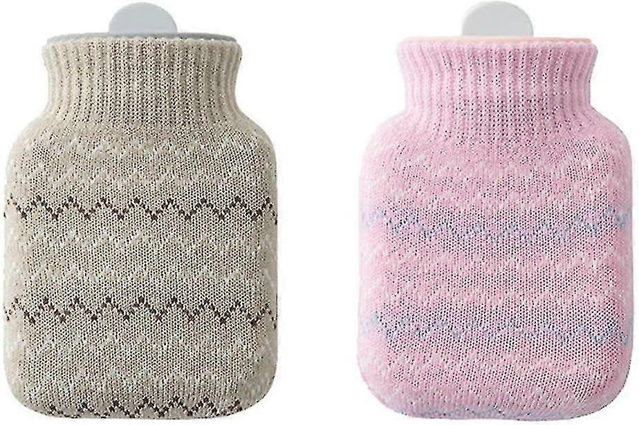 2 Pack Silicone Hot Bottle, Mini Portable Microwave Heating Hot