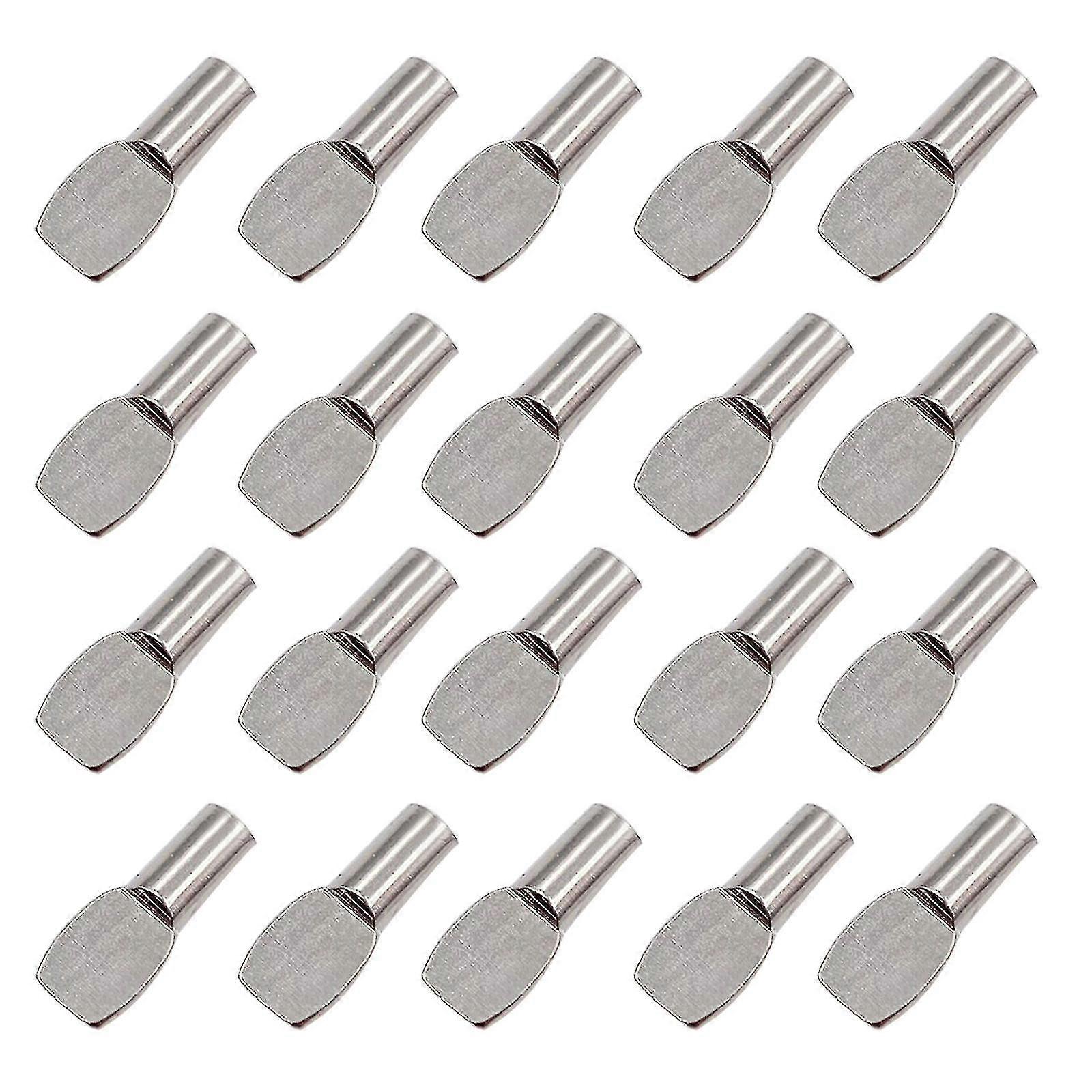 Spoon Shape Shelf Pins, 50 Pcs Cabinet Furniture Shelf Support Pegs Nickel Plated Use For Laminate Bracket Cabinet Wardrobe Shelf