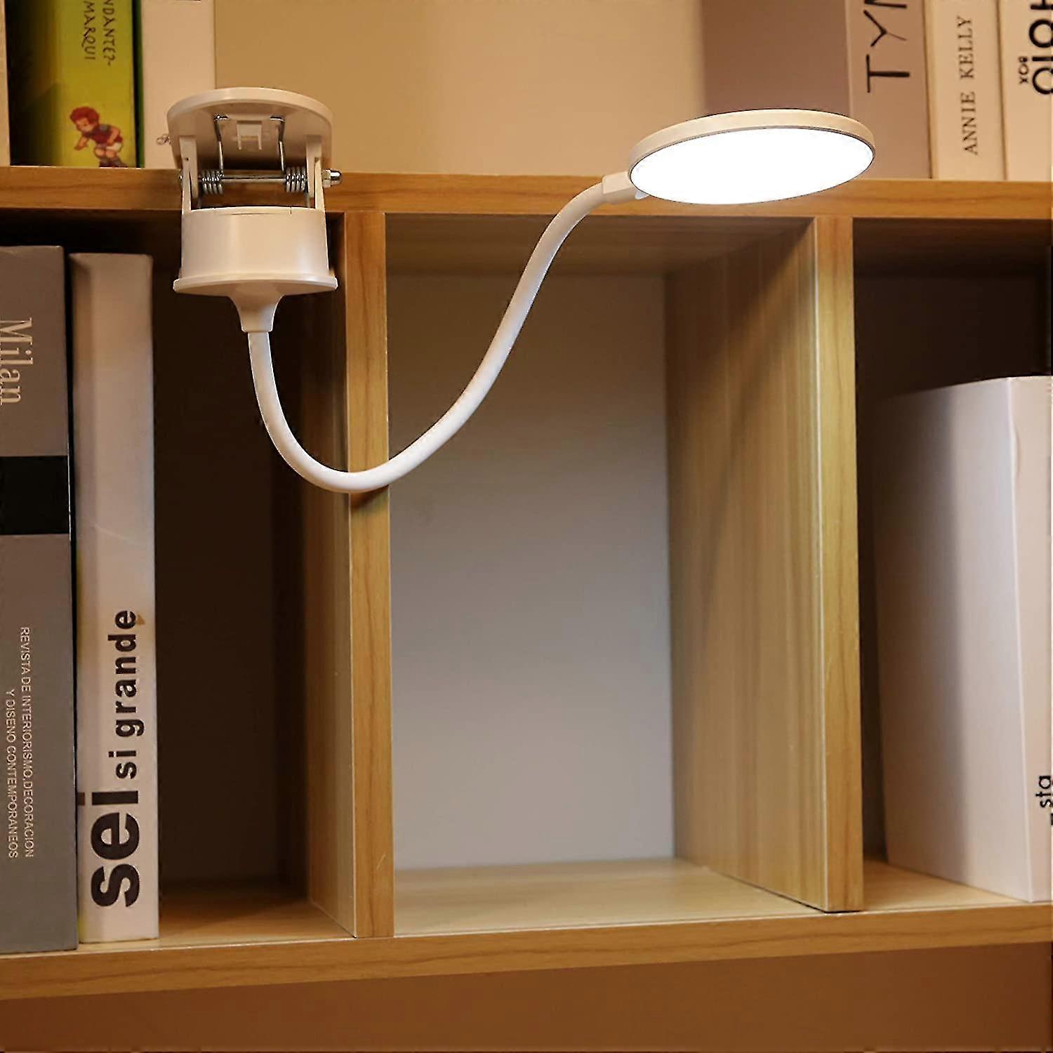 Clip On Lamp,battery Powered Reading Lamp,clip On Light For Bed Clip On Battery Light With 3 Brightness Level,usb Rechargeable