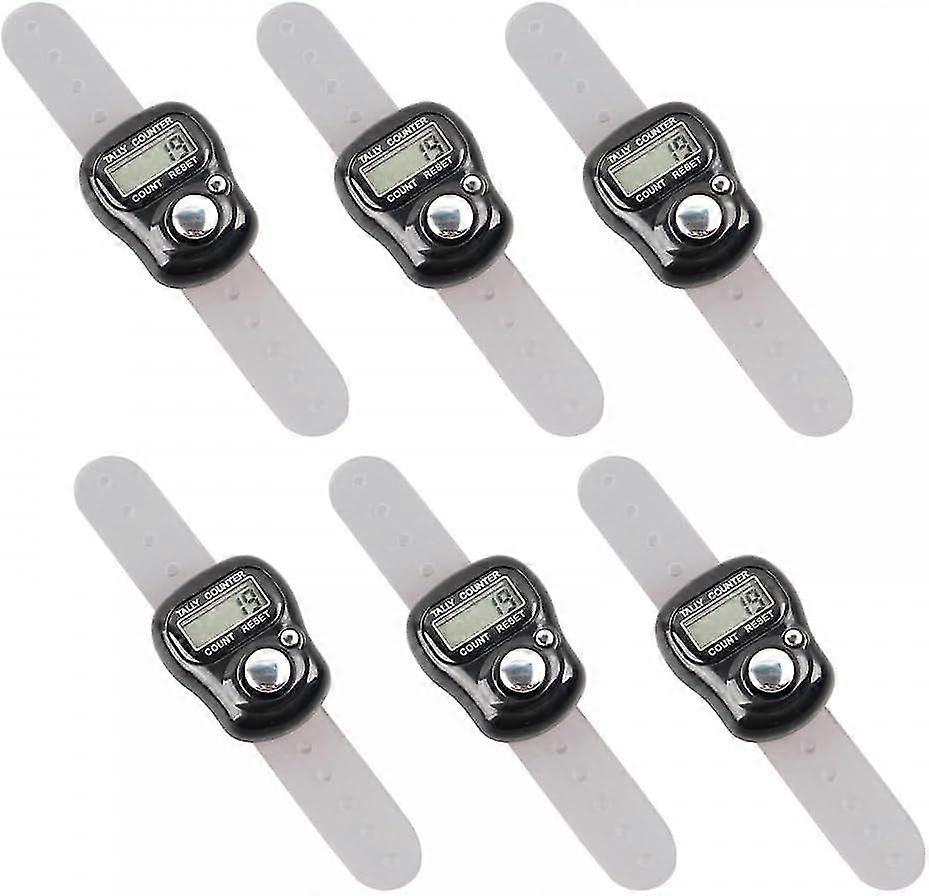 6 Pcs Finger Counter,abs Mini Digital Finger Clicker Electronic Row Counter For Various Statistics