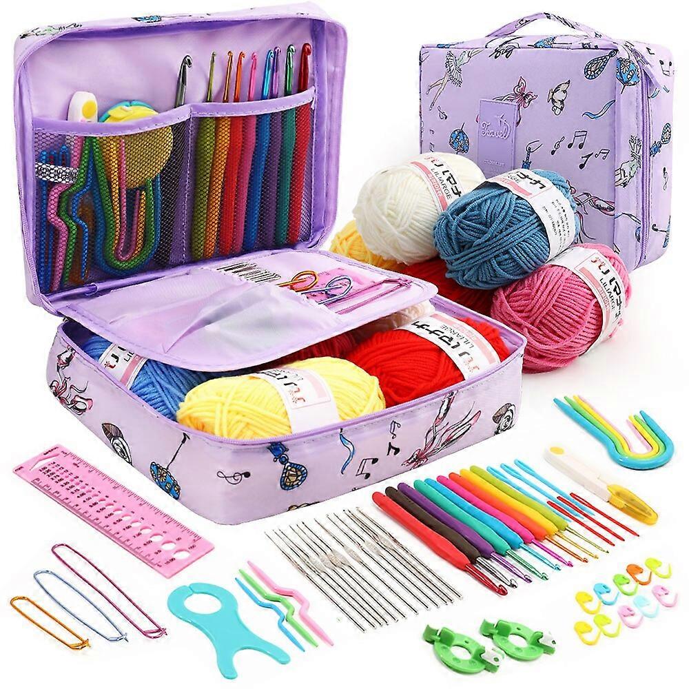53 Novice Crochet Kits For Beginners and Multi-color Storage Kits For Portable Hand DIY Knitting Tools 1pc