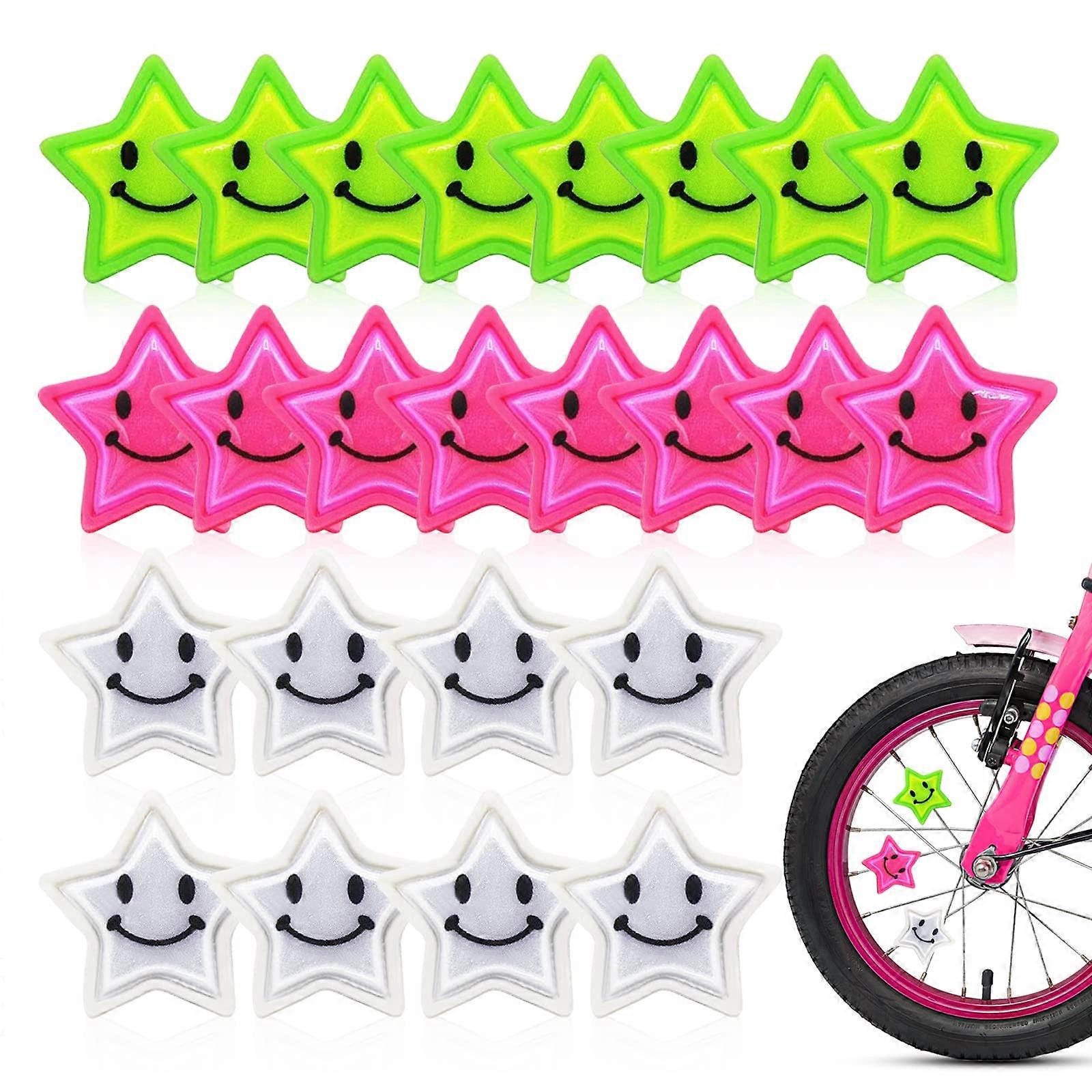 24pcs Bicycle Spokes, Colourful Bicycle Spokes Children's Bicycle Safety Accessories, Spokes Reflective Stars Bicycle Safety Spokes