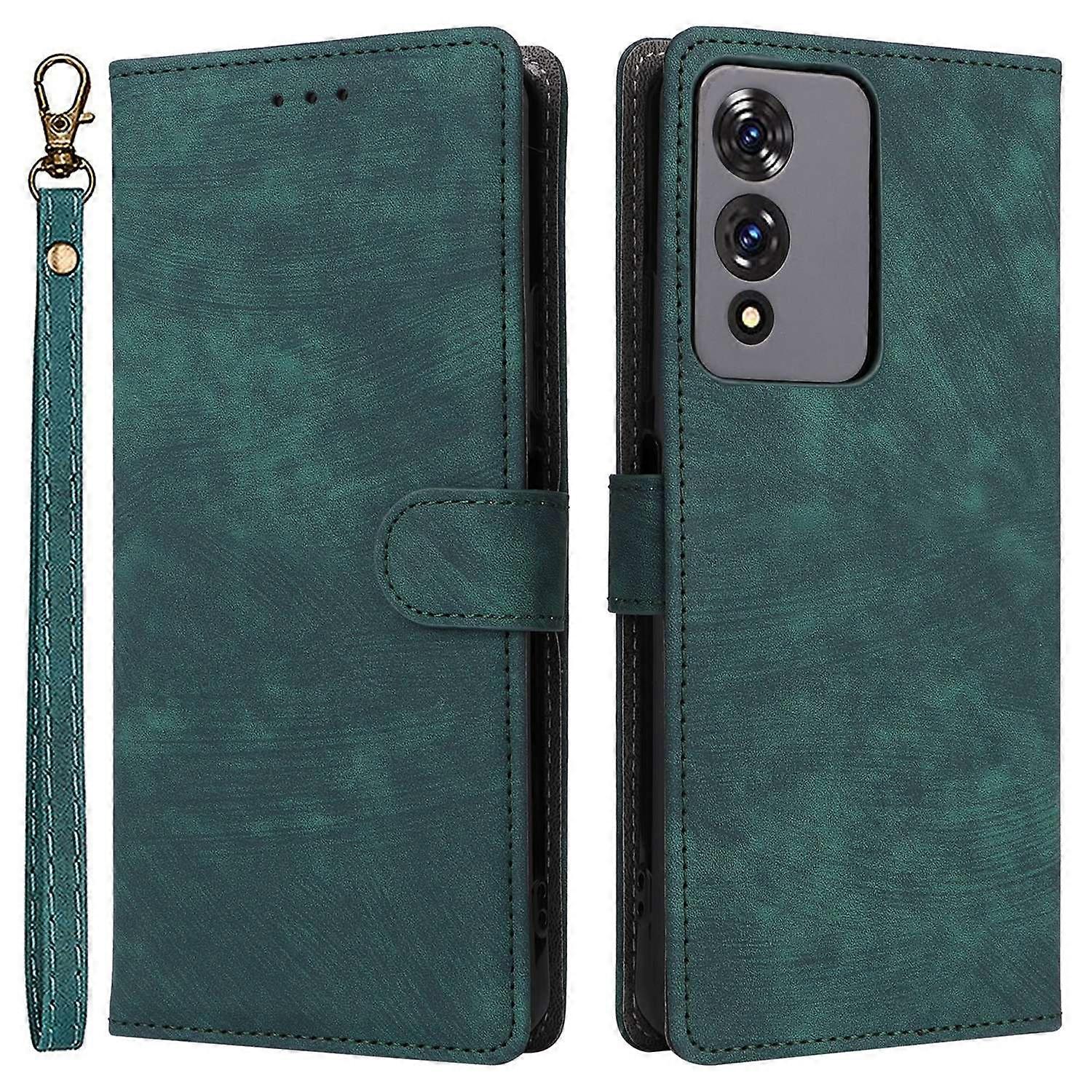 For Cubot A10 Wallet Case RFID Blocking PU Leather Cover Stand View - Green