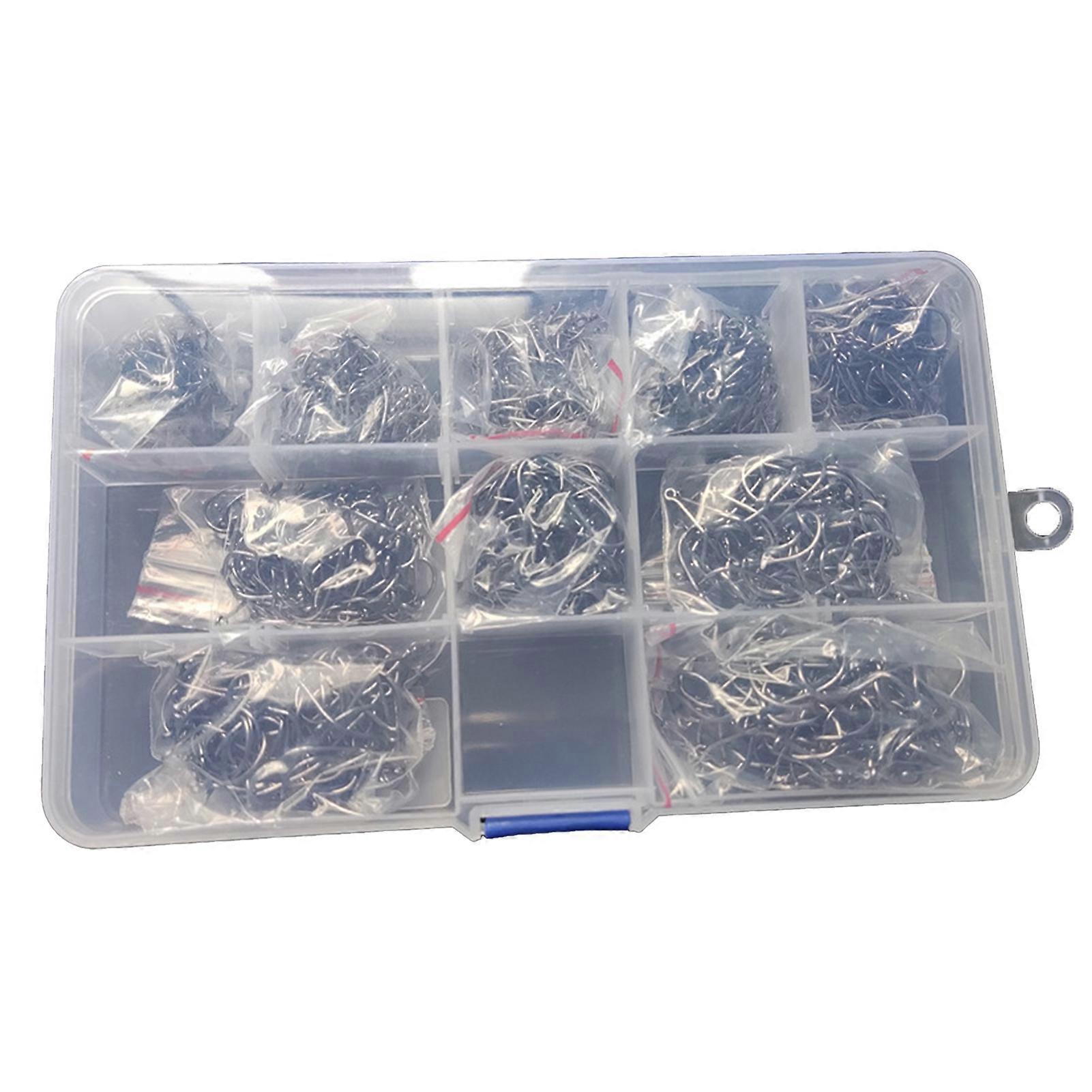 Kaesi 1000Pcs Number 3-12 Fishing J Hook Different Specifications Wear-resistant Accessories Practical Sharp Fishing Jig Hooks for Fishing Enthusiast
