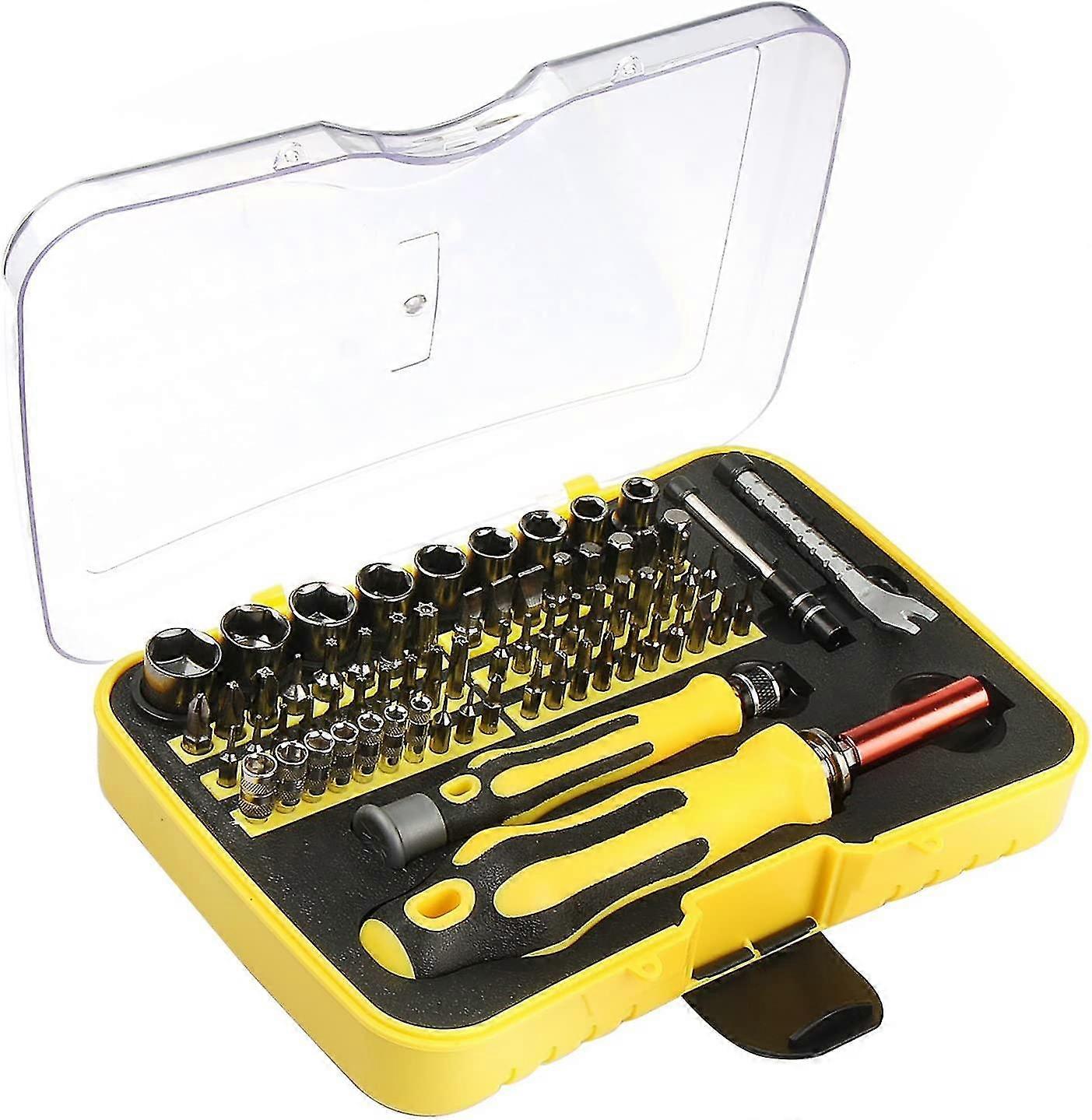 Precision Screwdriver, 70 In 1 Portable Repair Tool Screwdriver Kit For Computer / Glasses / Watch  (yellow)/YY