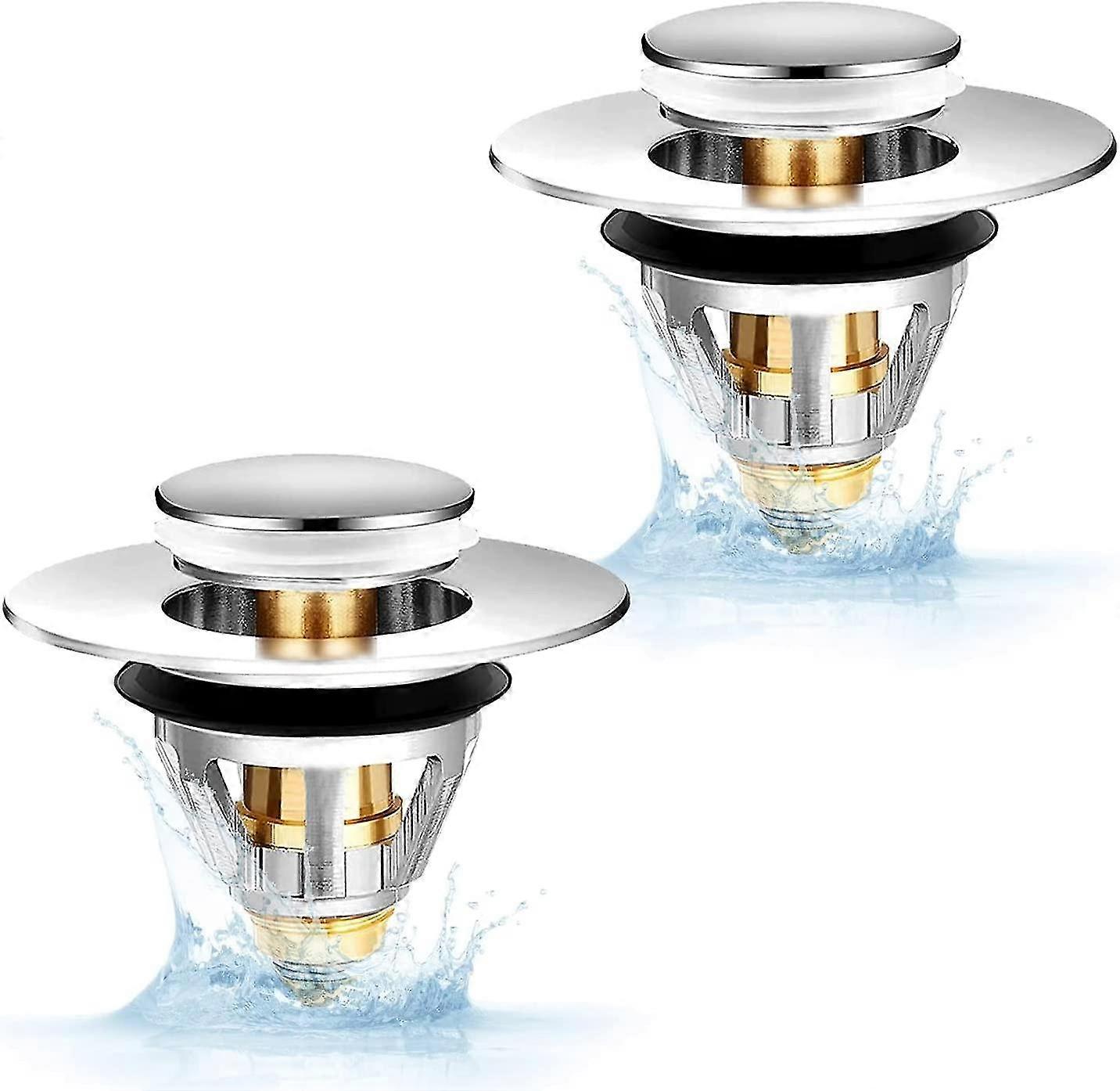 basin plug-universal pop up plug automatic washbasin plug stainless steel waste plug without overflow valve,2 piece