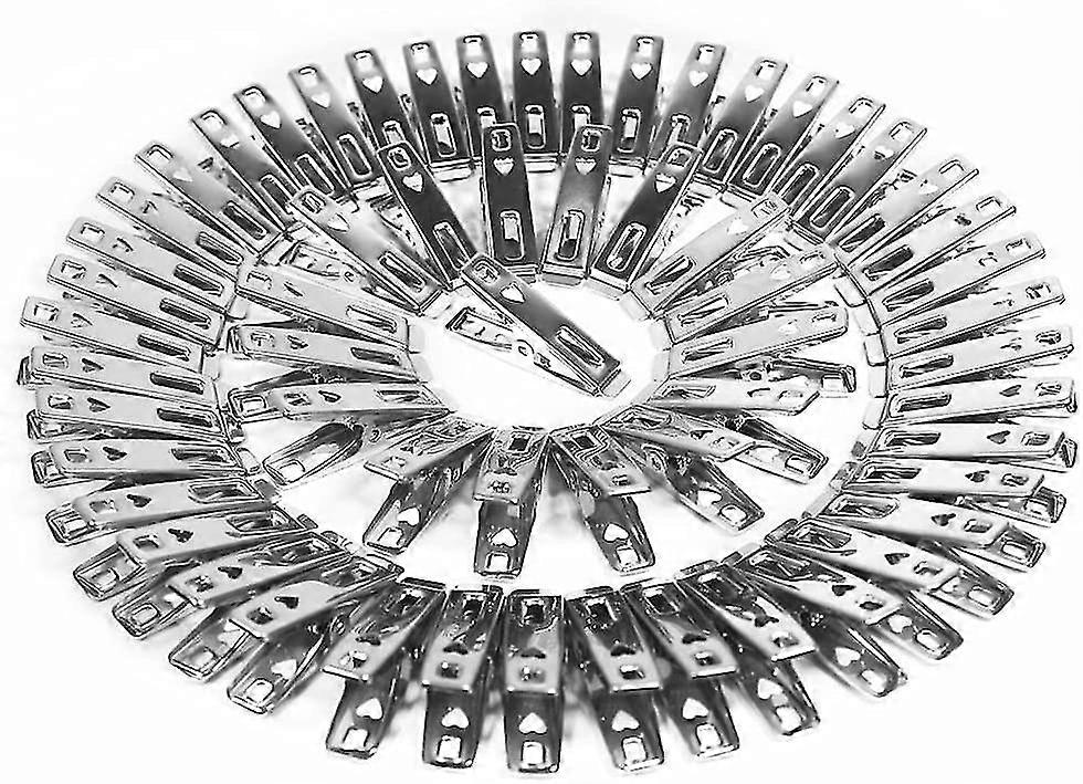 Rustfritt stål klesklyper 60pcs vindtett og rustfritt stål