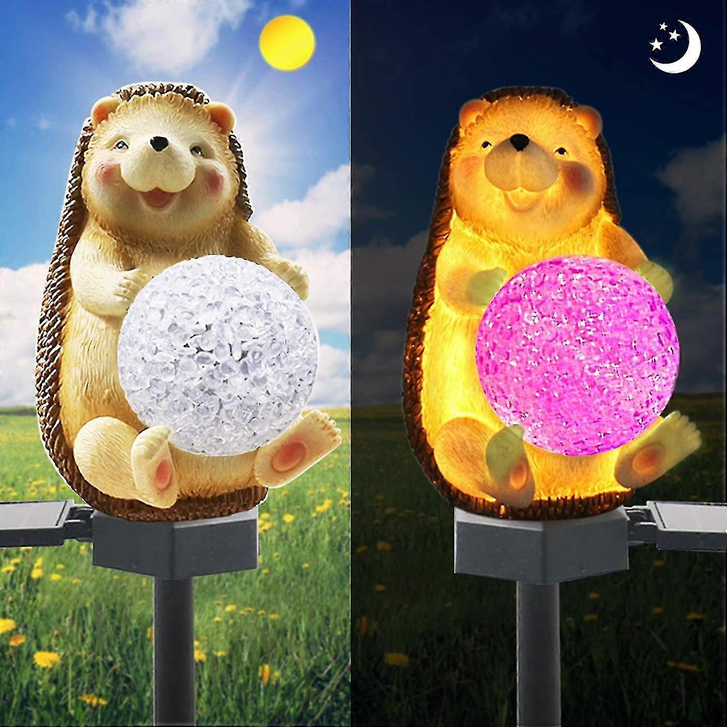 Solar Garden Lights Outdoor Decor, Solar Hedgehog Stake Lights Multi-color Chang