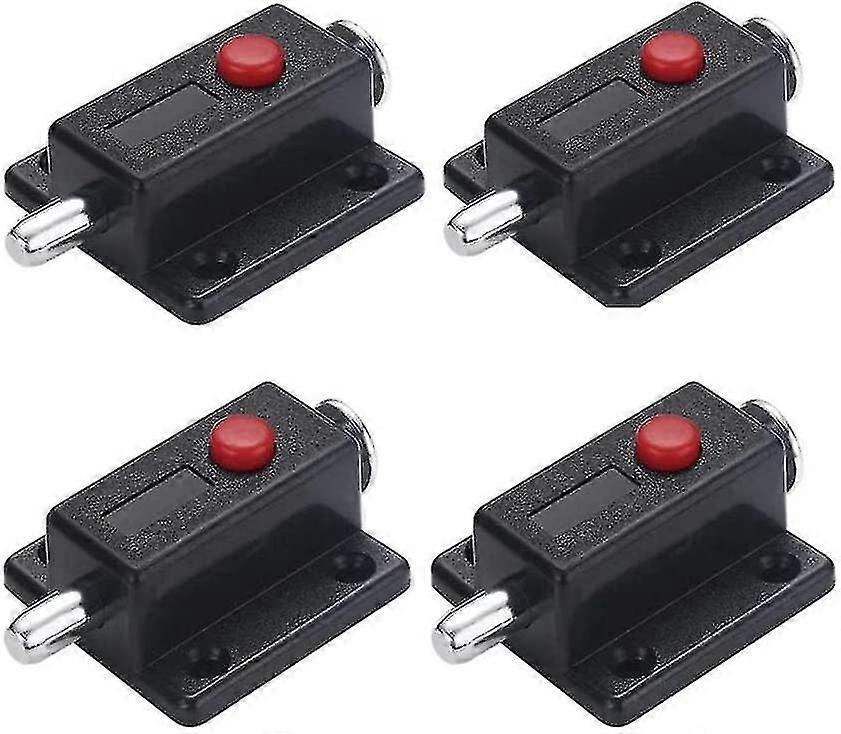 Automatic Spring Loaded Door Latch With Spring Button Black (10pcs)
