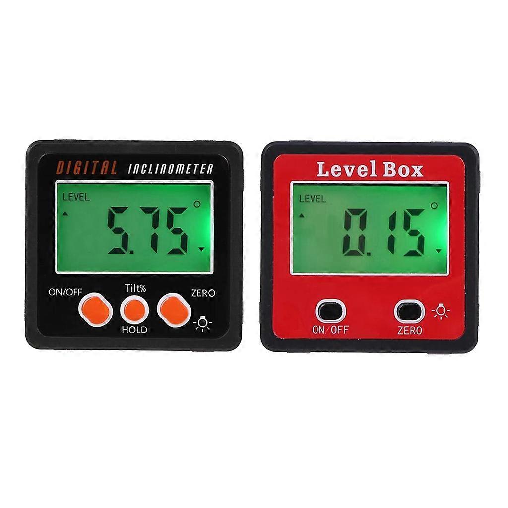 2x LED Digital Inclinometer Level Box Gauge Angle Meter Finder Protractor