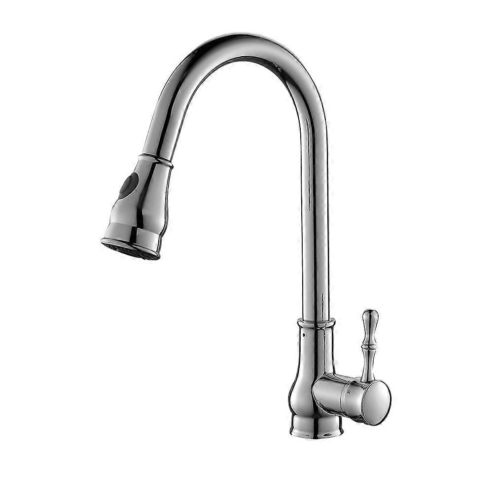 MIMIGO New Black Paint Kitchen Hot and Cold Faucet Sink Faucet Simple Brass Faucet without Two Pipes