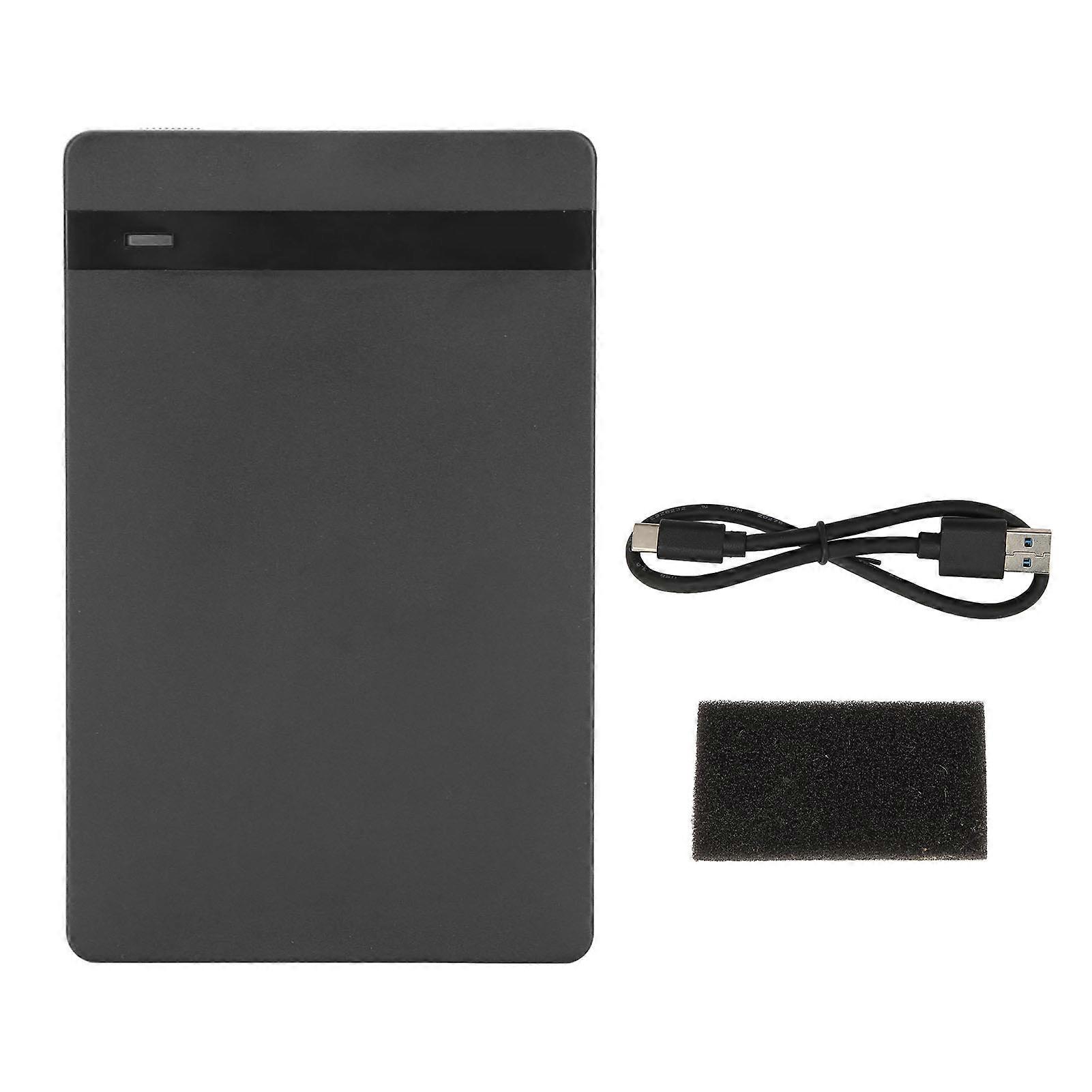 Type C Hard Drive Enclosure 10Gbps Transmission 2TB Type C USB3.1 Hard Drive Enclosure with LED Indicator for Laptop Black