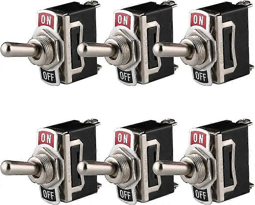 toggle Switch Metal Lever Switch, On/off 2 Position 2 Pin, For Car Dashboard Light (pack Of 6, Black)