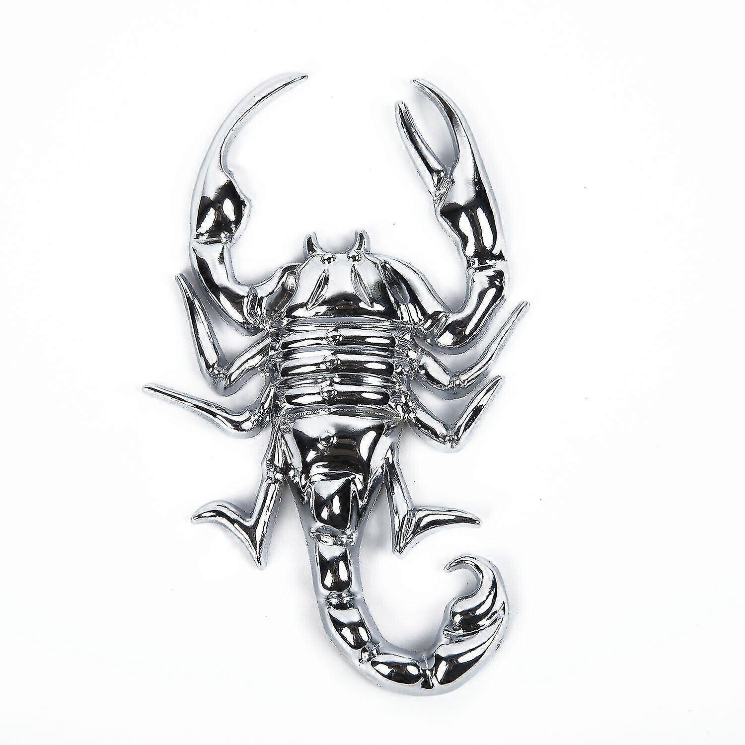 1PCS Chrome Métal Badge Emblème Argent Scorpion 3D Voiture Queue Tronc Décalcomanie Logo Décor