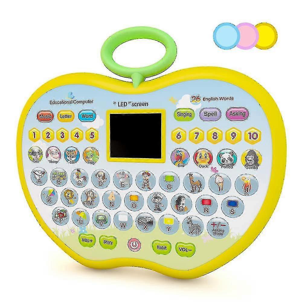 Children's LED screen English Apple learning tablet large capacity point reading early education story machine toys