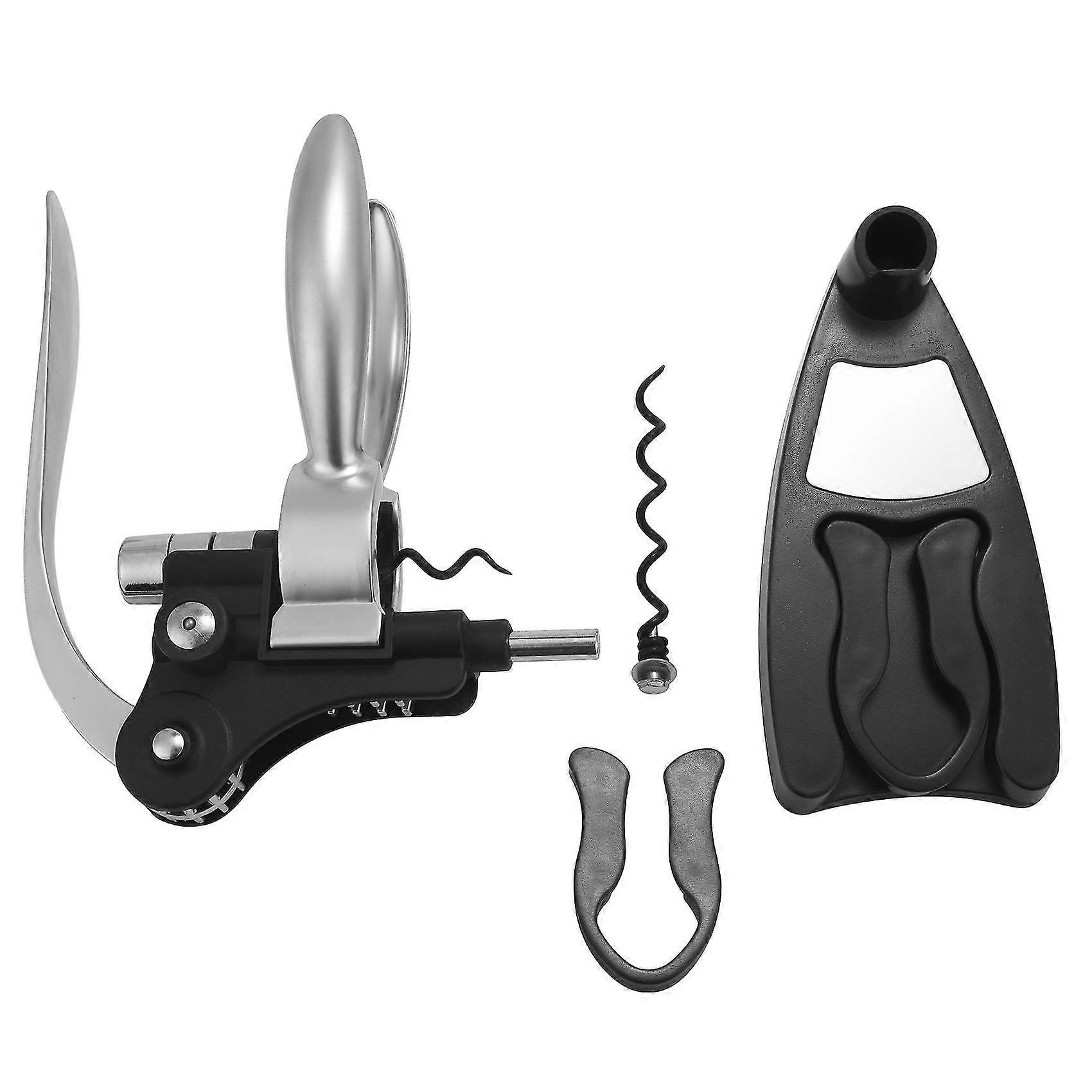 Red Wine Corkscrew Rabbit Wine Corkscrew Set, With Foil Cutter, Extra Spiral Shape, Suitable For Fa