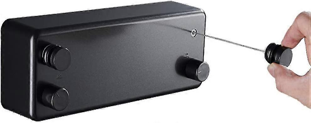 حبل الغسيل القابل للسحب الثقيلة الملابس الداخلية والخارجية خط مزدوج حبل الملابس تجفيف رف للفندق شرفة المنزل غسيل الملابس (أسود)