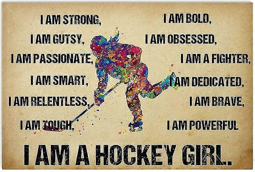 Jogador de Hóquei Vintage Metal Sign Tin Sign 8x12 polegadas OU 12x16 polegadas Modo 472