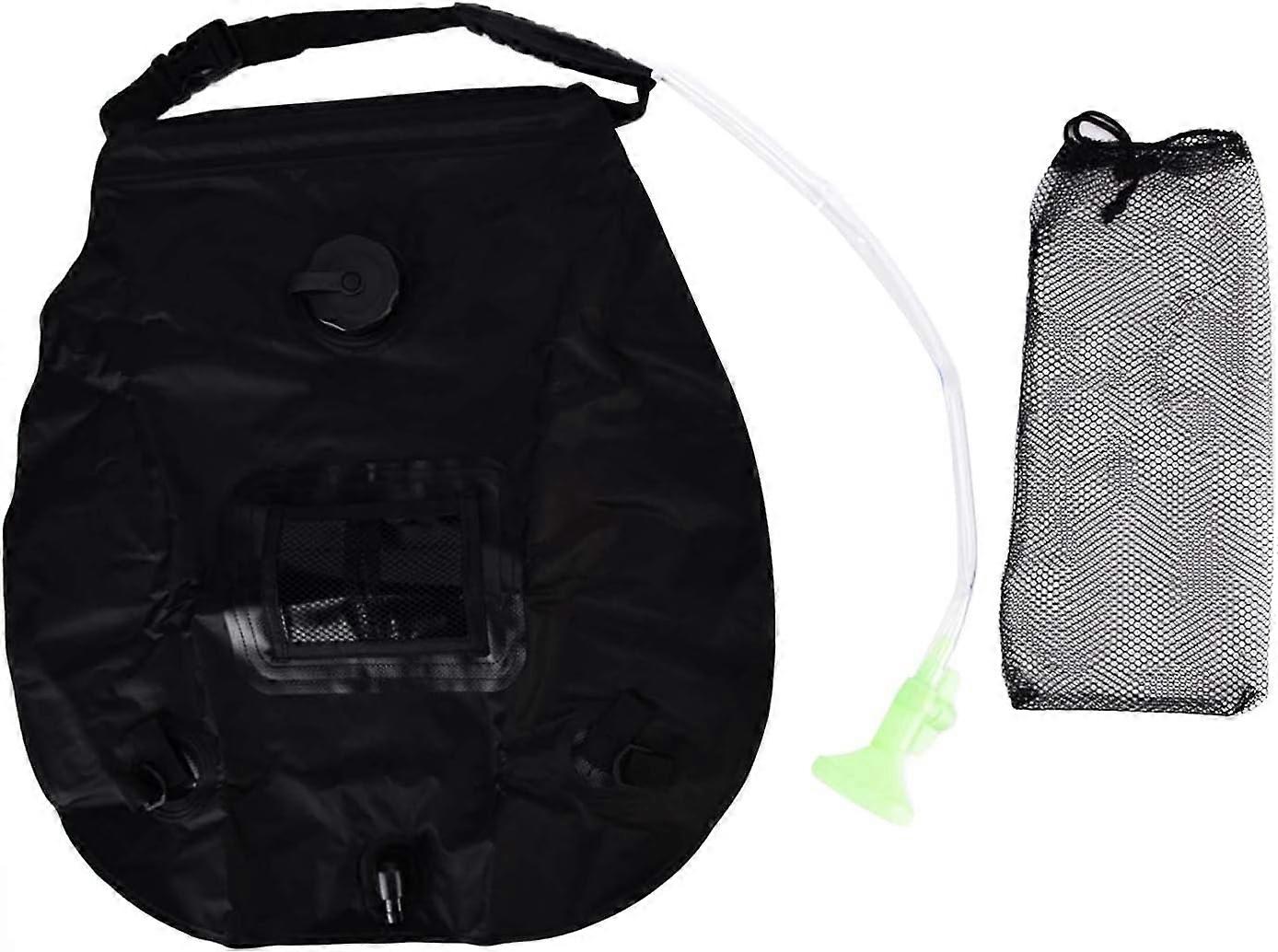 حقيبة دش شمسية قابلة للسحب سعة 20 لترا ، دش تخييم محمول في الهواء الطلق مع تخزين شبكي ، حقيبة دش للسفر والشاطئ والمشي لمسافات طويلة