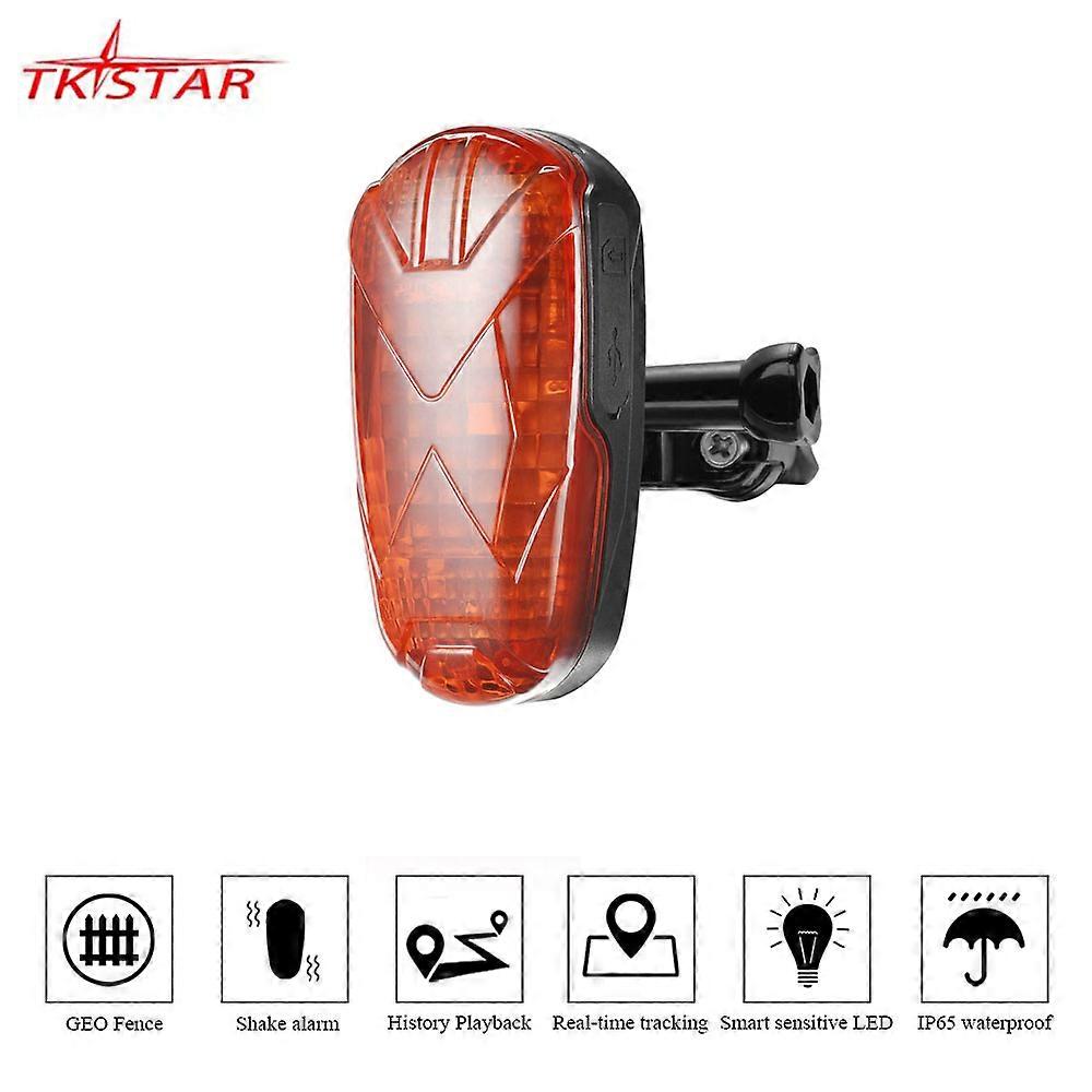 TKSTAR TK906 long standby time waterproof led light gsm gps tracker for bike easy hidden sim card bicycle lifetime free platform