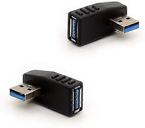2 Pcs Usb Right Angle Adapter Usb 3.0 90 Degree Male To Femal, Compatible With All Usb Interface Devices