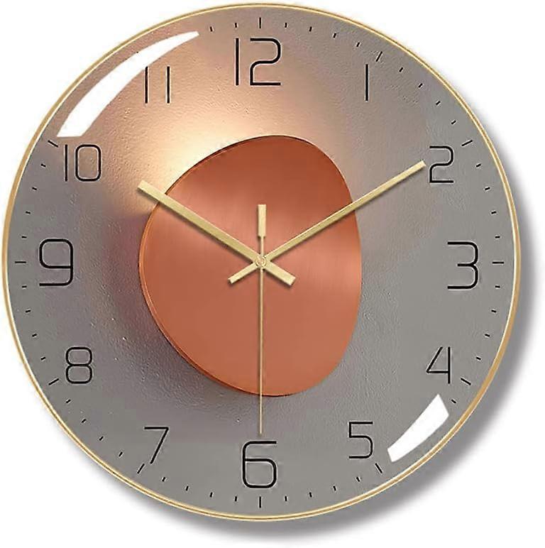 Modern Silent Wall Clock, 30cm Digital Wall Clock Quartz Digital Round Wall Clock