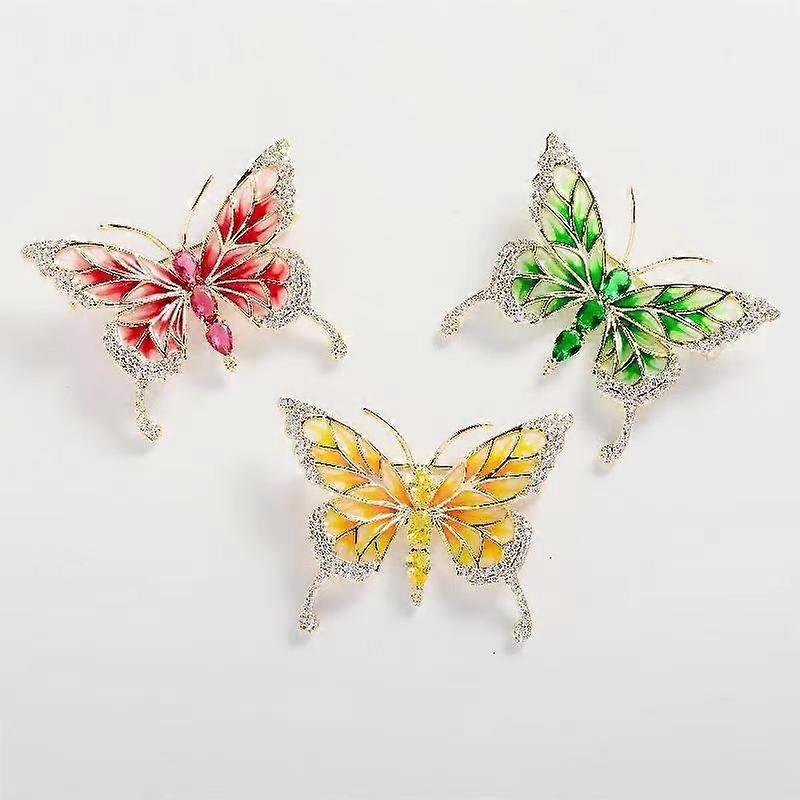 Emalj fjäril brosch3st)