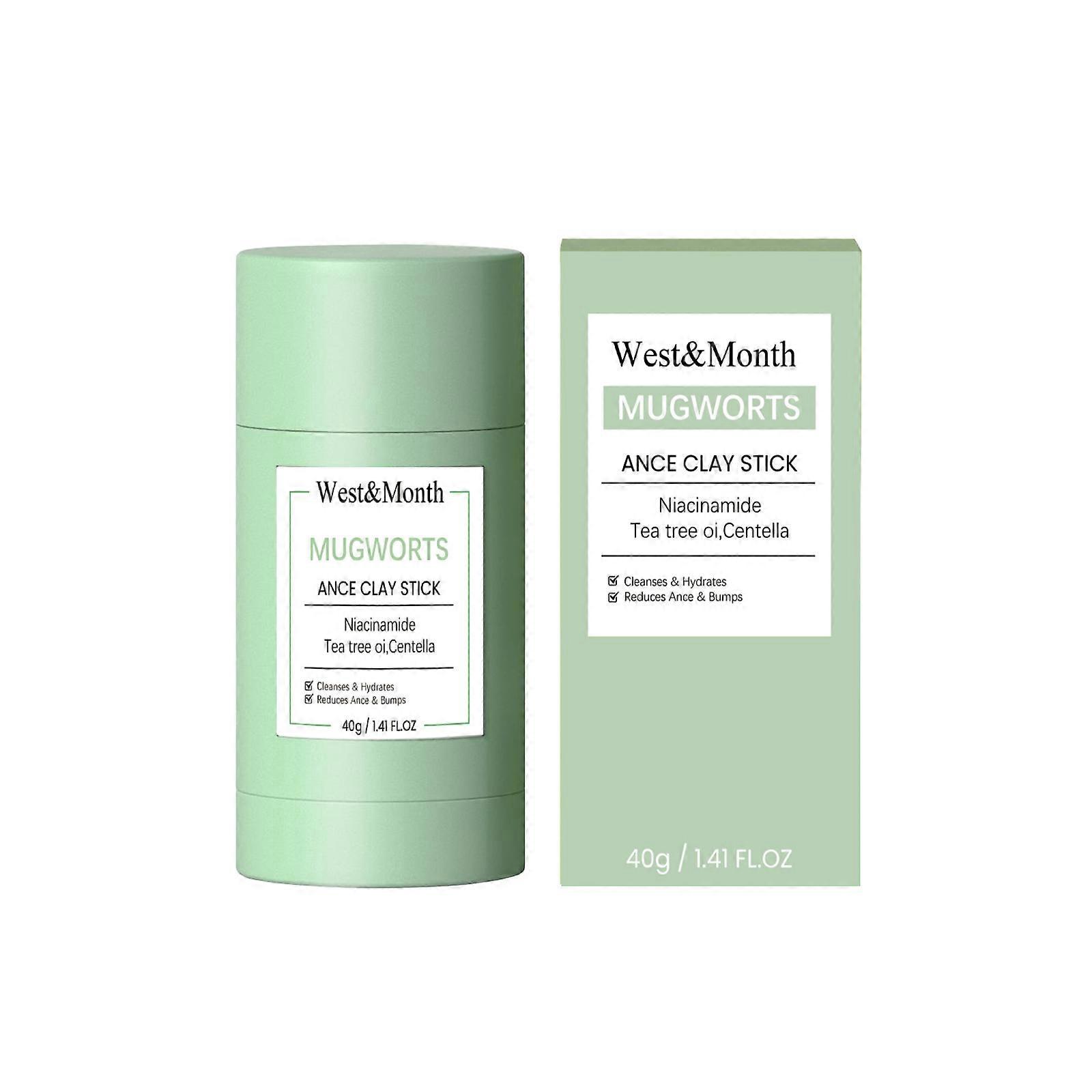 Mugwort Clay Mask Stick, Mugwort Acne Clay Stick, Blackhead Remover Mask, Anti-Inflammatory Anti-Aging Redness