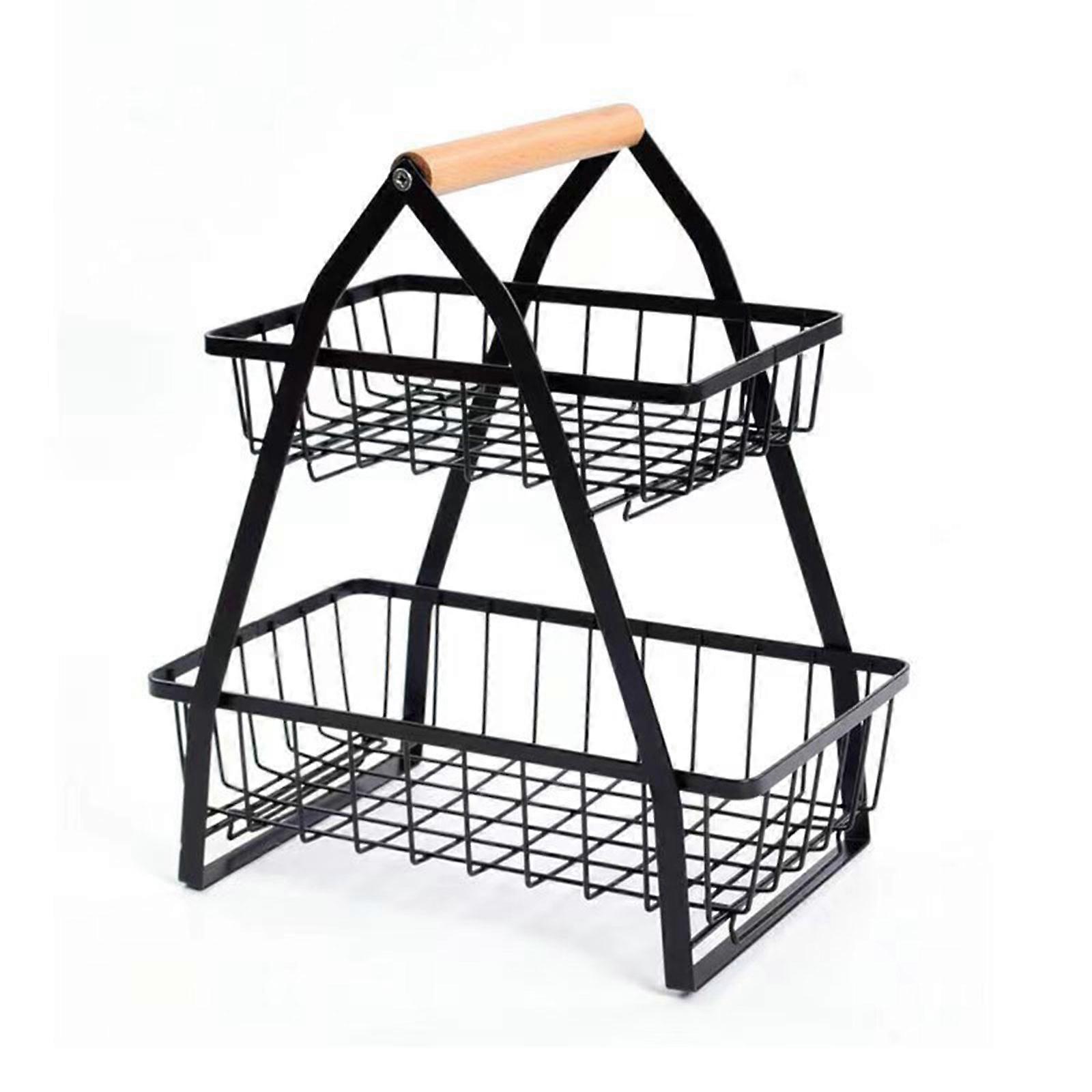 2 Tier Fruit Basket For Kitchen Vegetable Bread Basket Fruit Bowl Storage Stand
