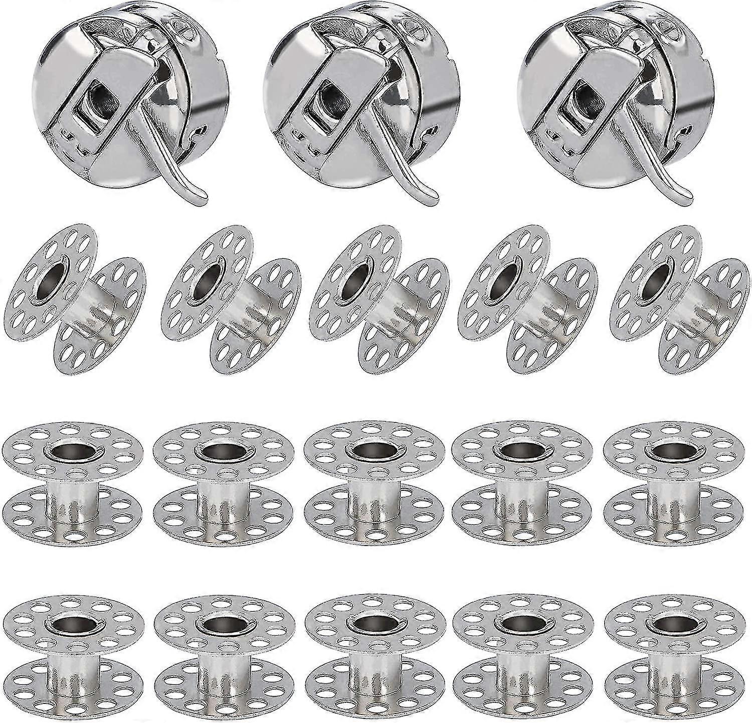 Sewing Machine Bobbin Case 3pc And Sewing Machine Bobbins 15pc Metal Sewing