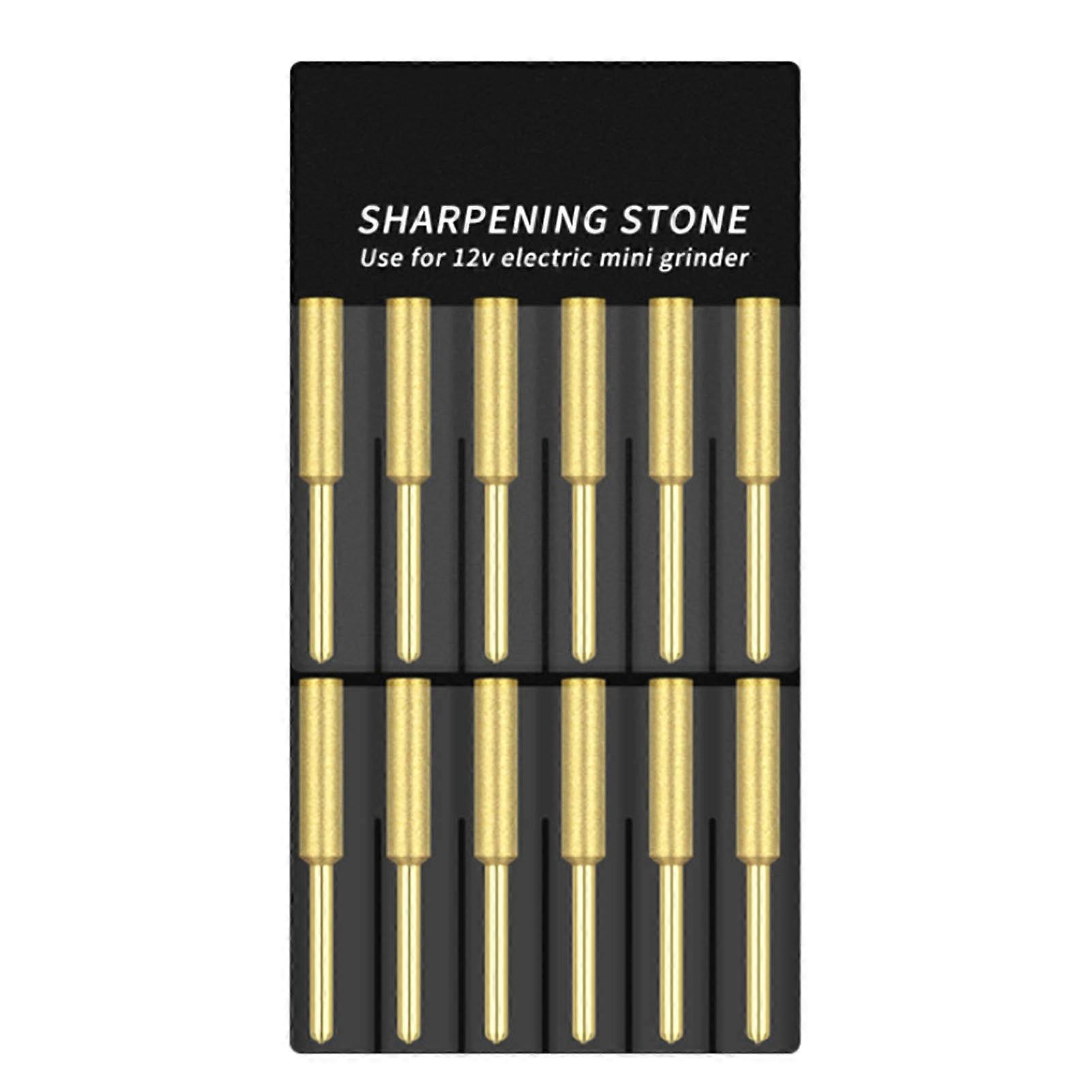 12Pcs Chainsaw Bits Titanium Plated Diamond Sharpener High Hardness Electric Chainsaw File