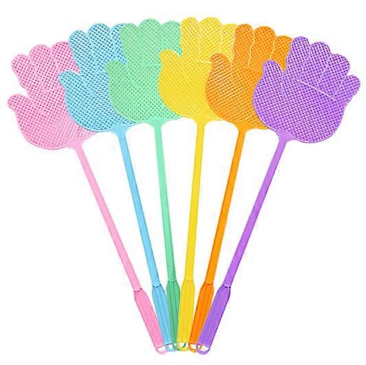 Swat Pest Control Manual Fly Swatter - Long Handle - Thicker Weight up to 1.09 oz/un - Durable - Colorful 6 Pack