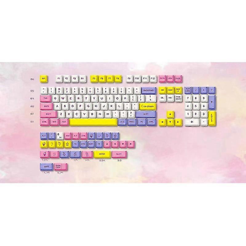135 Keys Pbt Dye Sublimation Keycaps Xda Ice Cream For Mechanical Keyboard