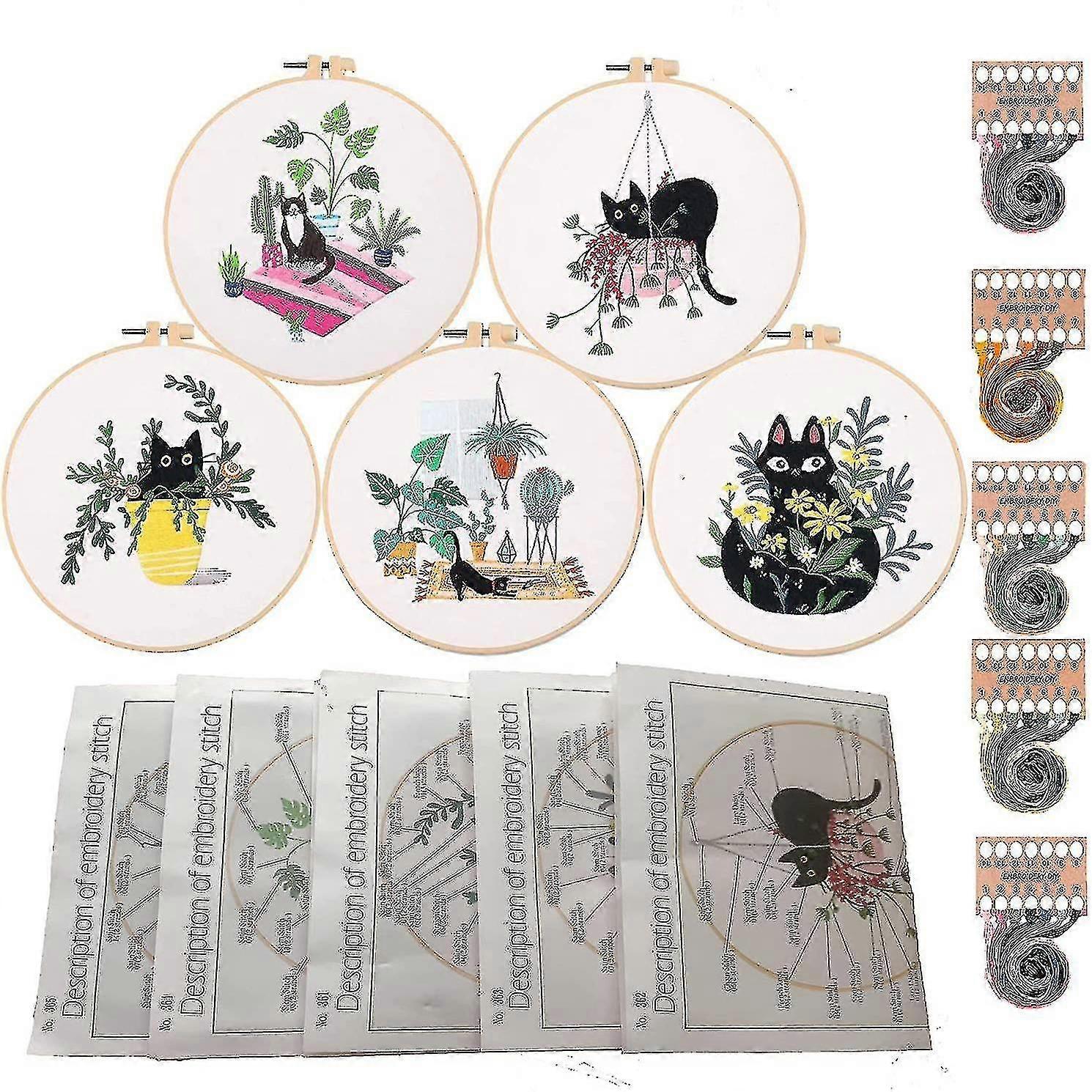 طقم التطريز اليدوي للمبتدئين ، 30 حزمة كروس أطقم التطريز للبالغين بداية التطريز