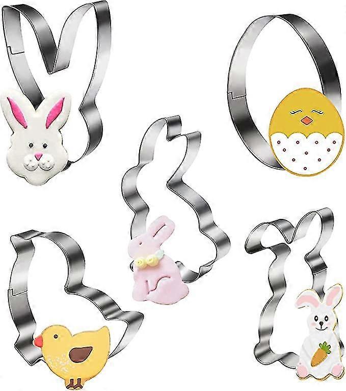 5pcs Easter Cookie Cutters For Kids, Easter Cookie Cutter Set-MXBC