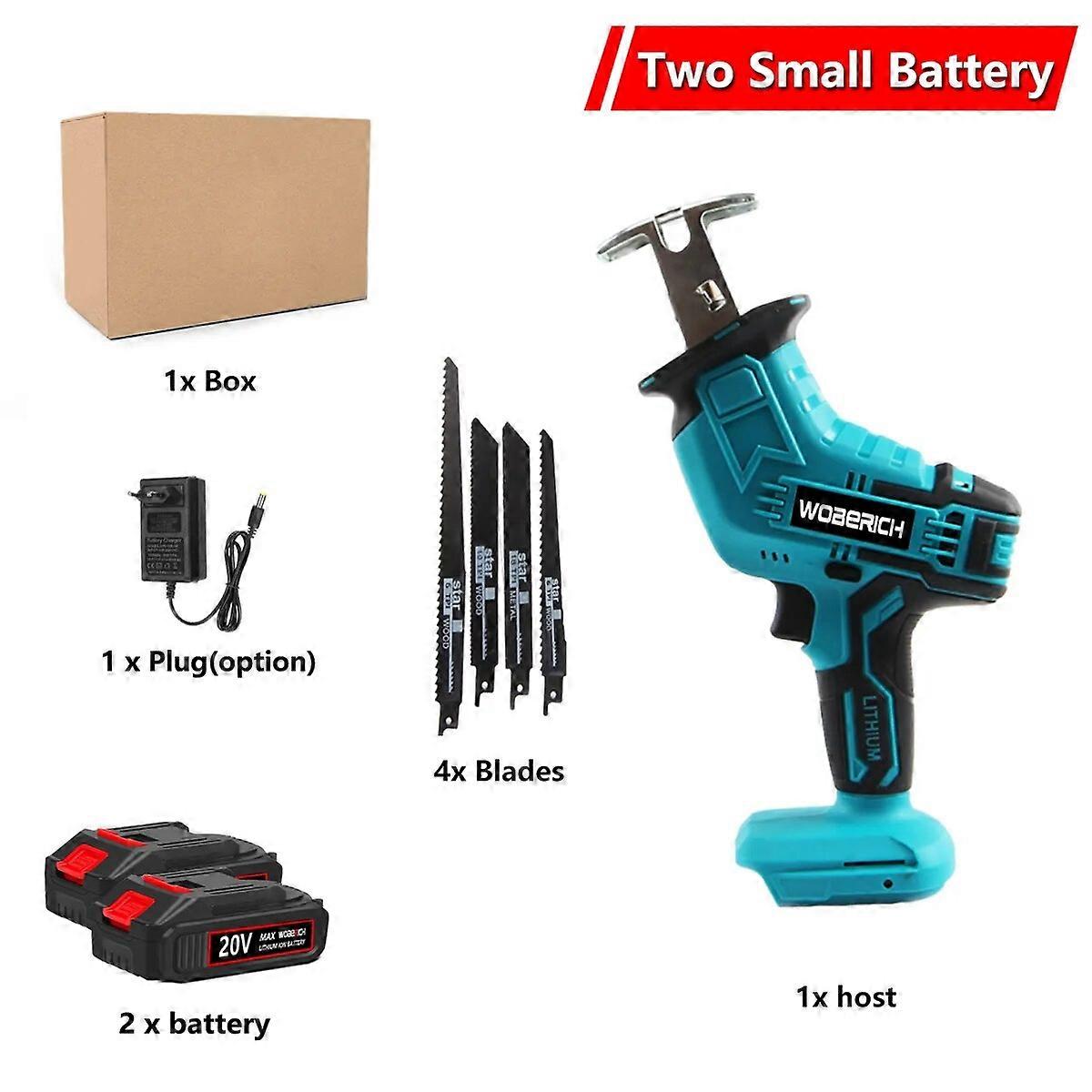 18V Cordless Reciprocating Saw Handsaw Saber Multifunction Saw for Metal Wood Pipe Cutting with 4 Blades Kit For Makita battery
