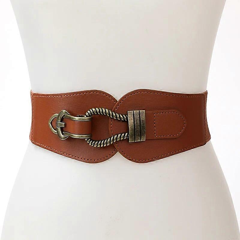 GOOWAIL 2022 Summer Stretch Design Elastic Band Belt For Women Dress PU Leather Wide Large Size Fashion Girdle Ladies