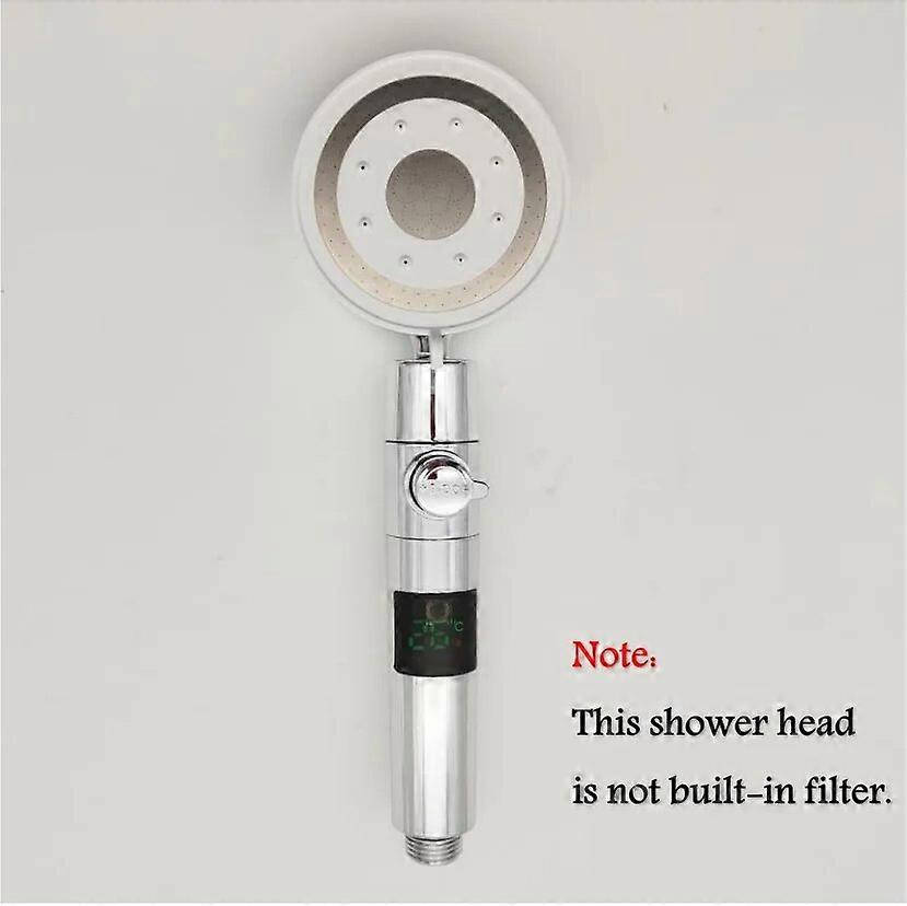 High Pressure Shower Head 5 Modes Digital Display Temperature Control Pressurized Showerhead Bathroom Water Saving Filter Shower
