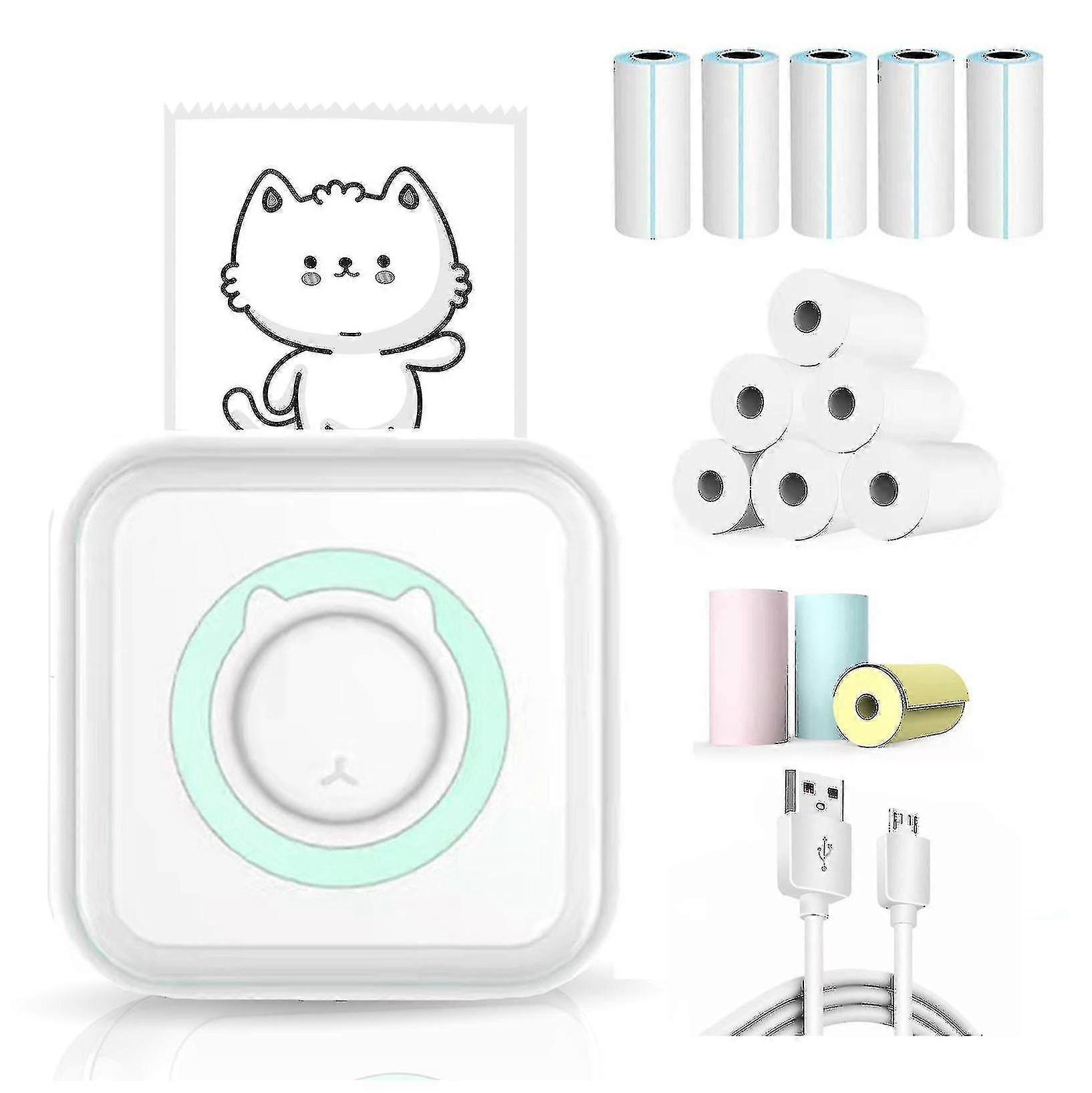 Mini Pocket Sticker Printer, Bluetooth Wireless Portable Mobile Printer Machine Thermal Printer For Notes, Memo, Photo, Pocket Label Receipt Printer C