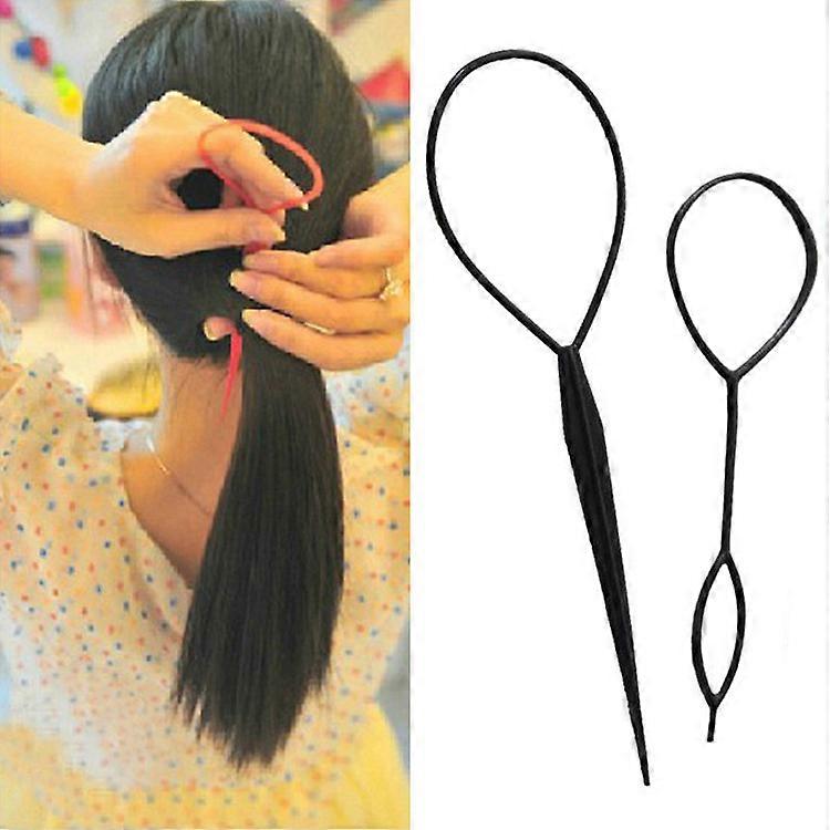 Tail Hair Loop Tool, Hair Braid for Ponytail Tail Hair Braiding Tool Tail Braid Loop Tool Tail Styling Maker,2pcsD-