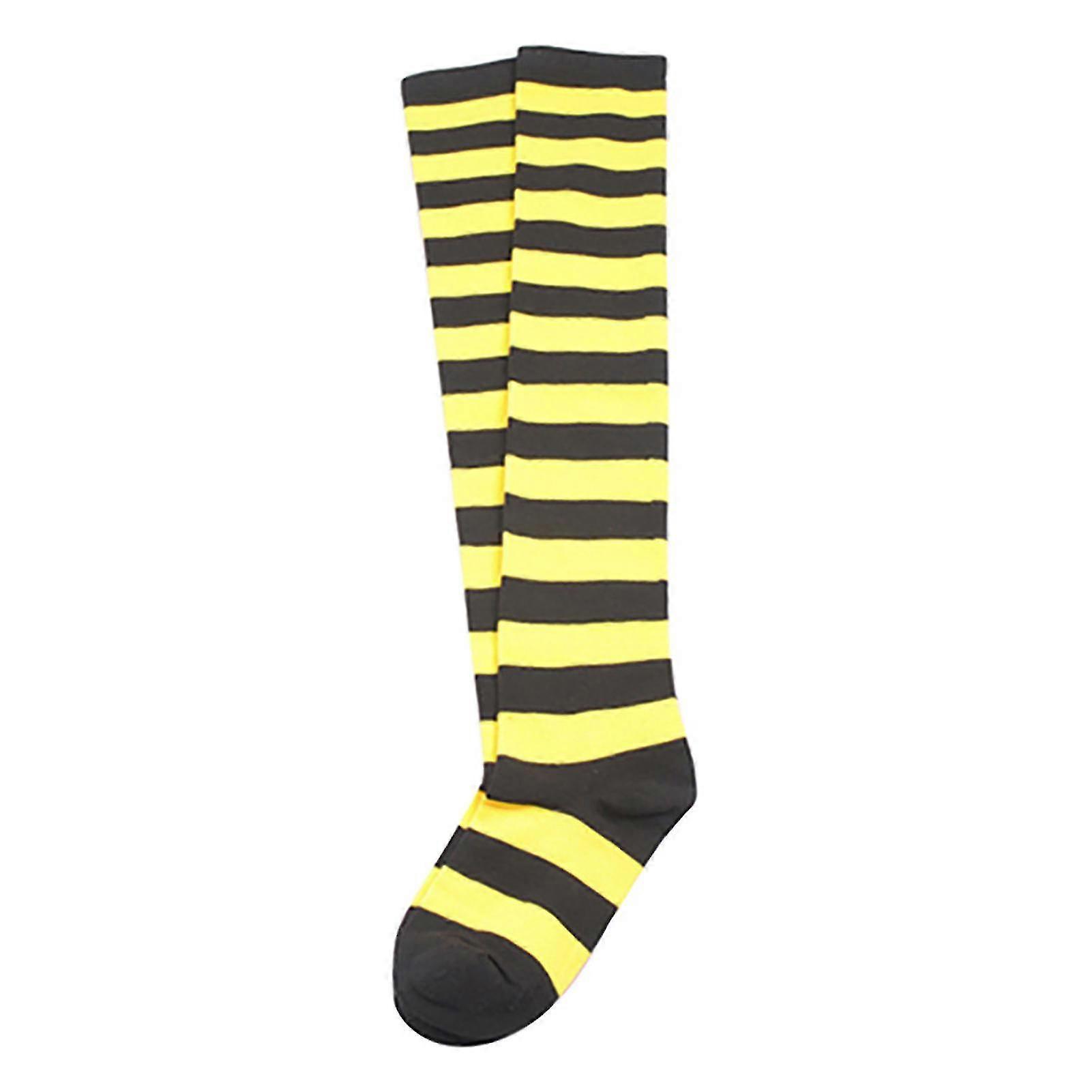 무릎 탄성 스타킹 위에 섹시한 줄무늬 허벅지 높은 긴 양말