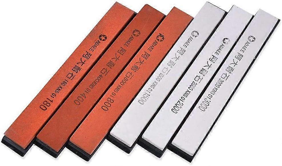 EMOTREE Sharpening Stone Set of 6 180# 400# 800# 1500# 2000# 3000# Knife Sharpener with Non-Slip Coating