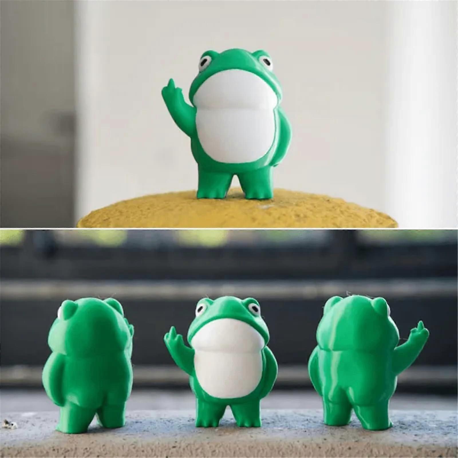 Rebellious Frog Figurine, Frog Garden Statue
