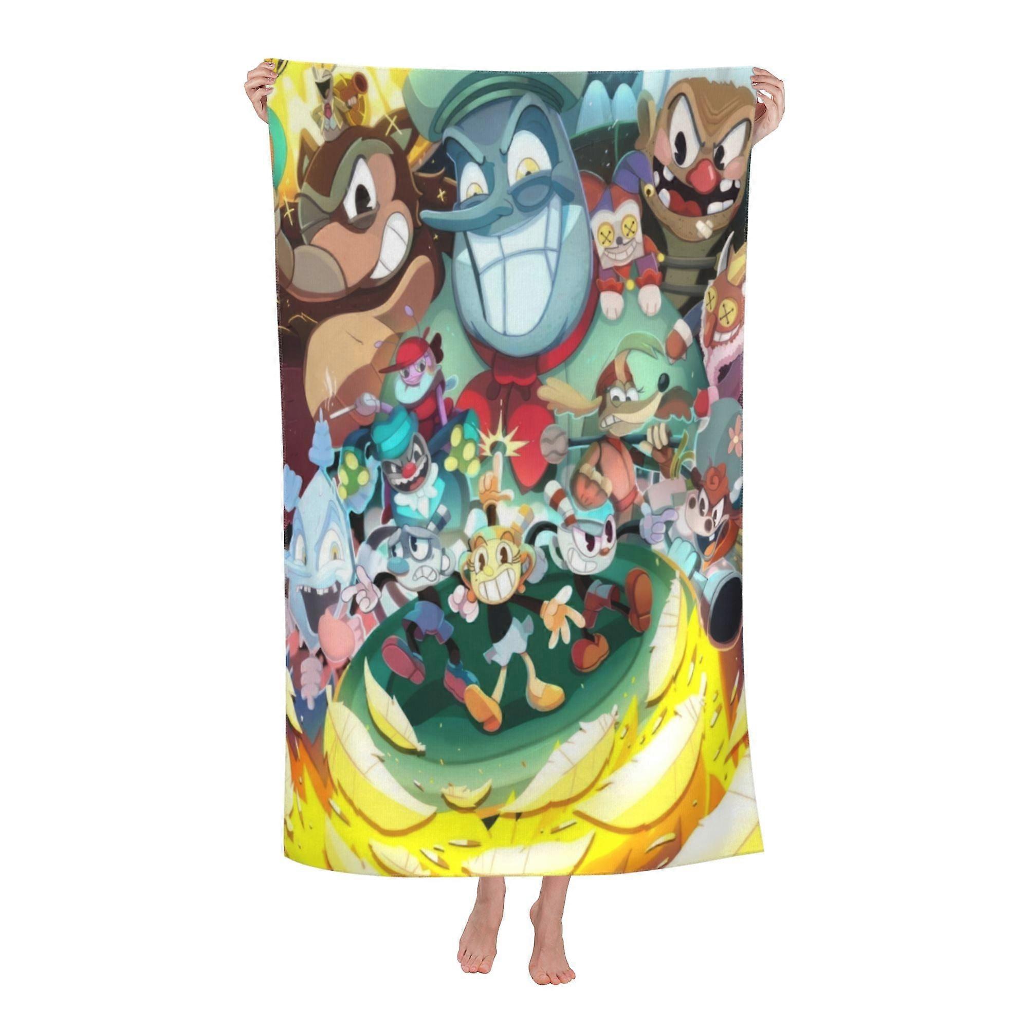 k711 Cuphead Beach Towel, Large Microfiber Bath Towel mtdw711