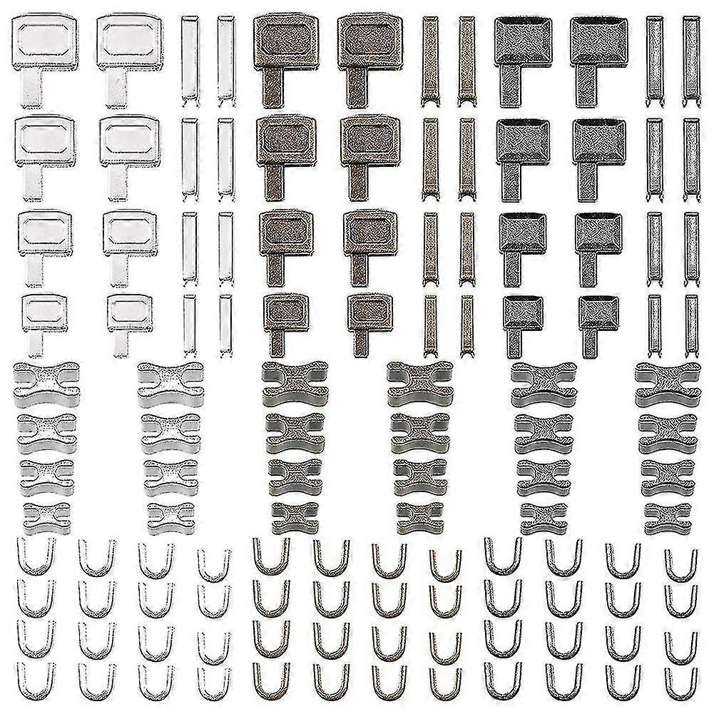120 Pieces Metal Zipper Head Slider,4 Sizes Zipper Bottom Sliders Retainer Insertion Pin,zipper Sto