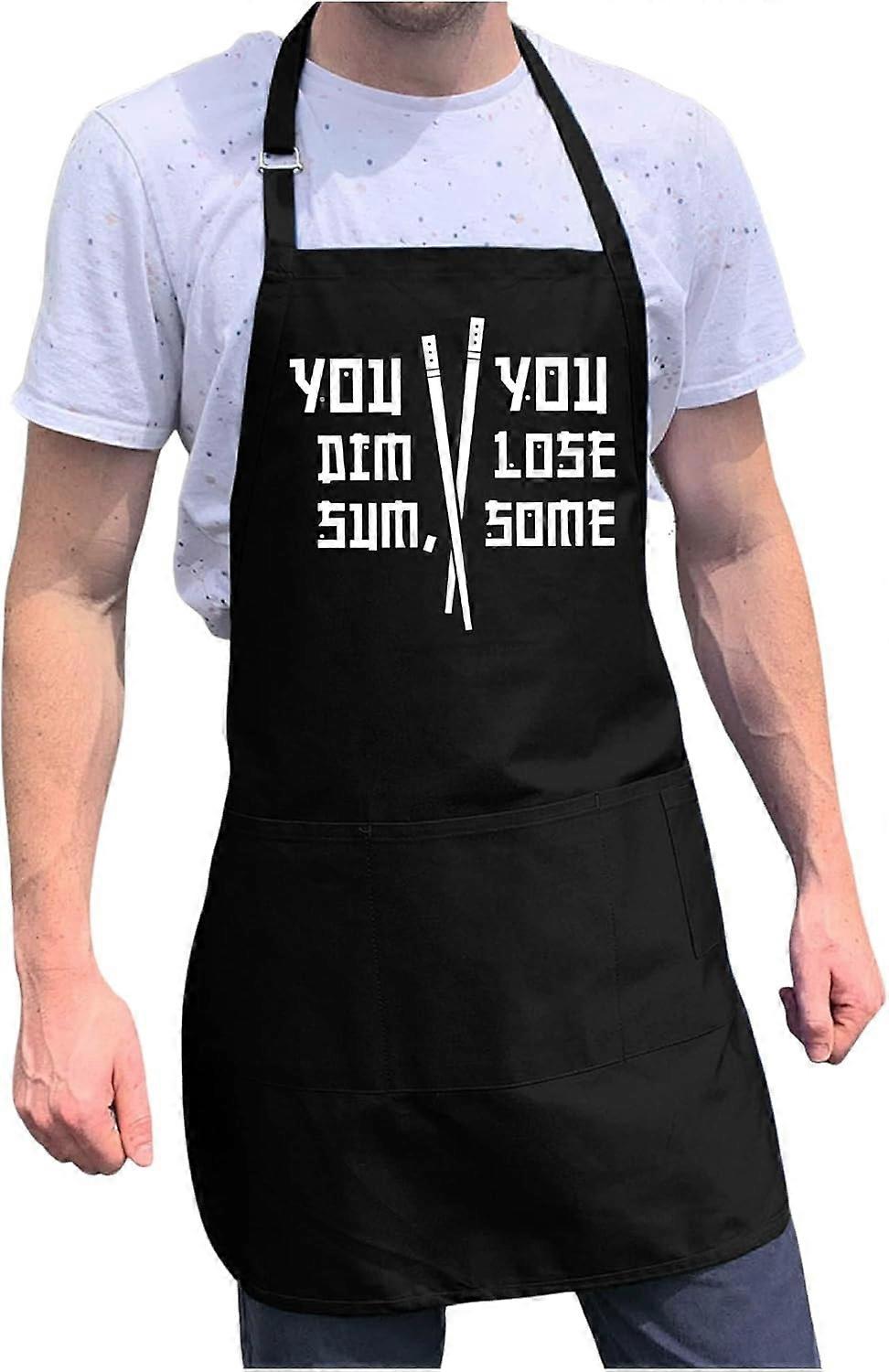 ApronMen, Dim Sum Lose Some Adjustable BBQ Apron for Men, One Size