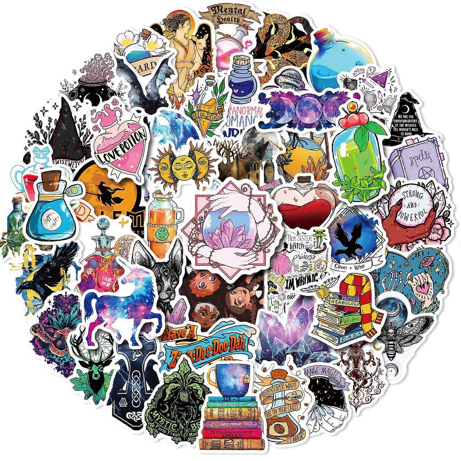 Medieval Magic Stickers, Set of 50, Waterproof and UV Resistant, Great for All Your Gadgets